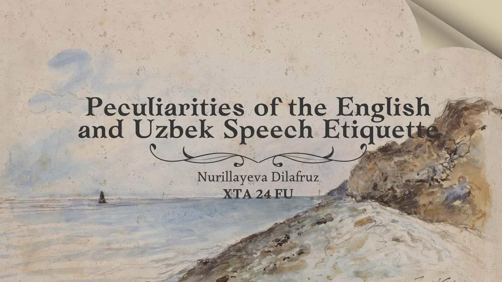 Peculiarities of the English and Uzbek Speech Etiquette 1