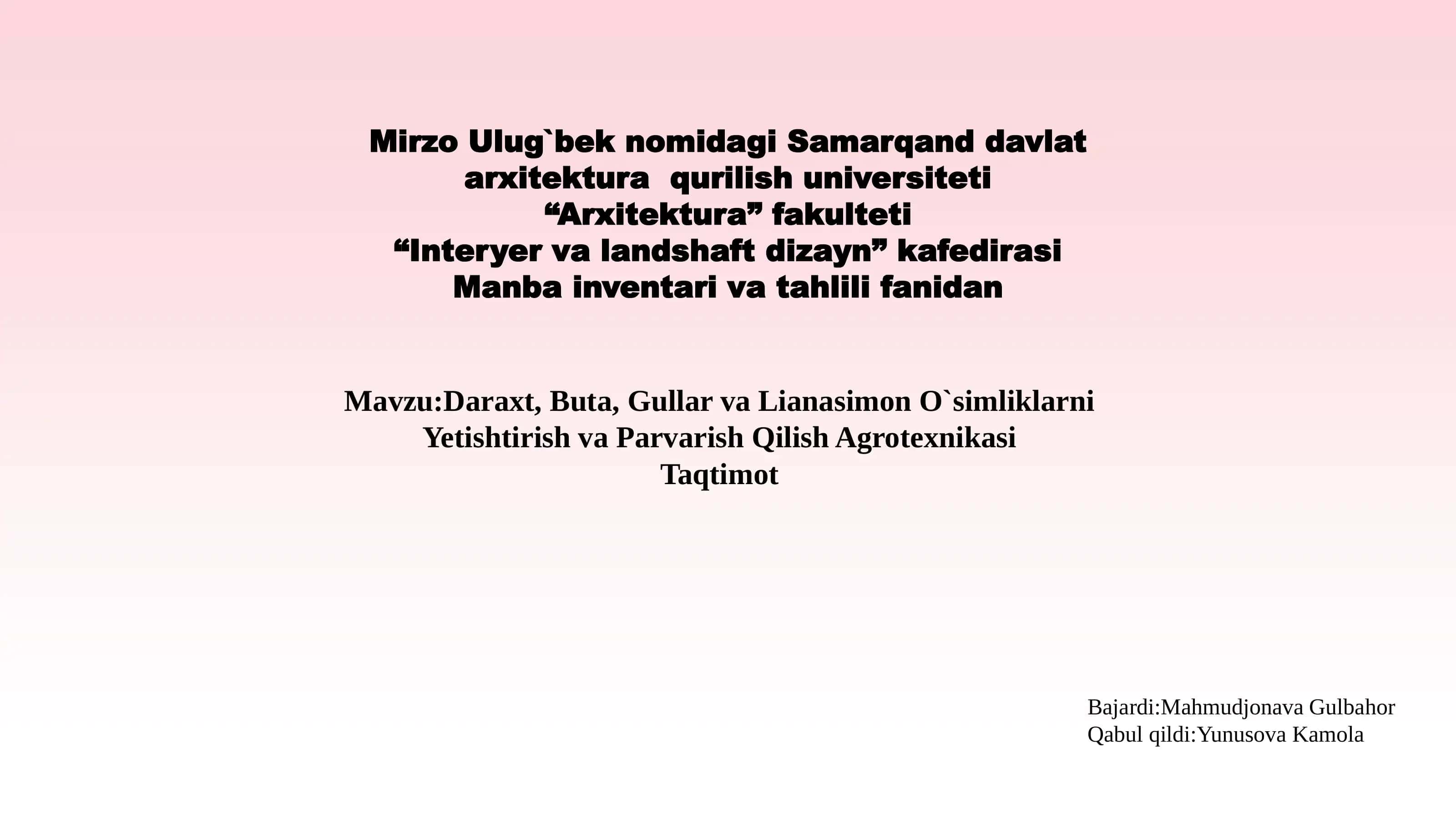 Daraxt, Buta, Gullar va Lianasimon O`simliklarni Yetishtirish va Parvarish Qilish Agrotexnikasi 1