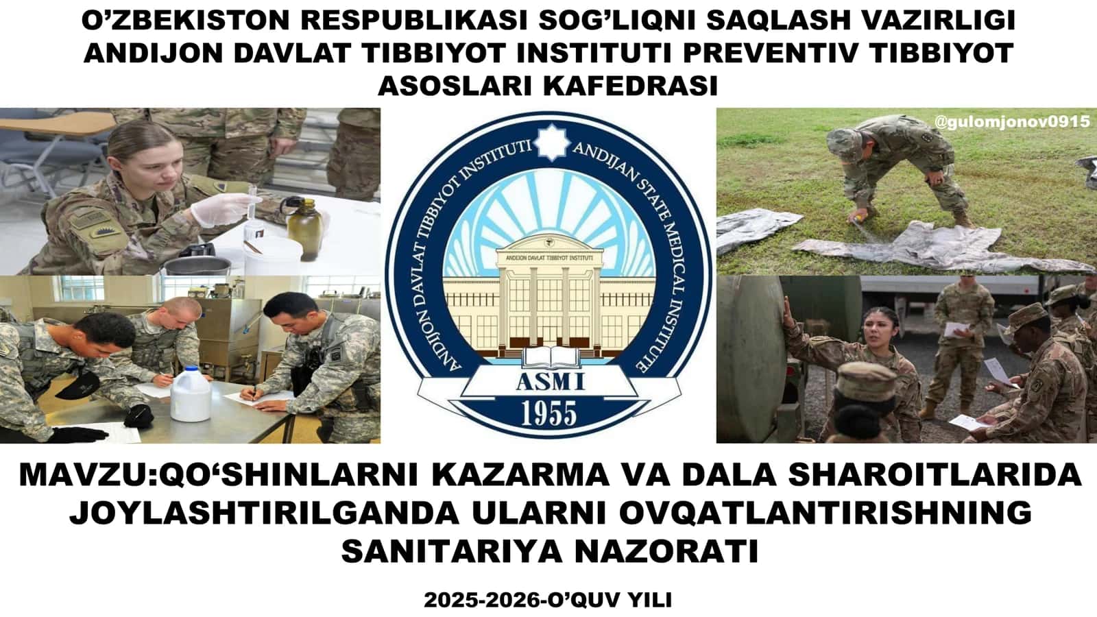 QO‘SHINLARNI KAZARMA VA DALA SHAROITLARIDA JOYLASHTIRILGANDA ULARNI OVQATLANTIRISHNING SANITARIYA NAZORATI 1