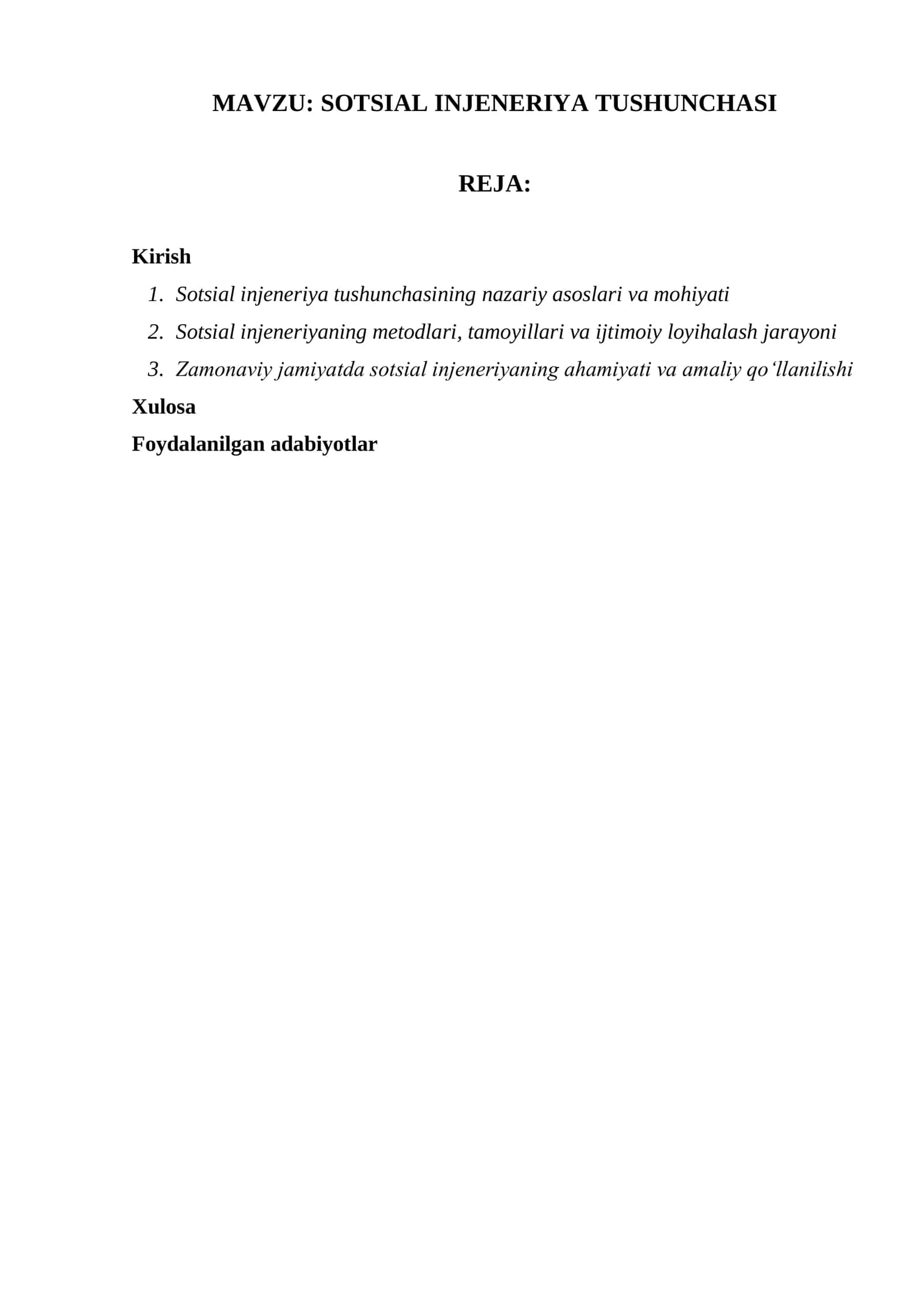 SOTSIAL INJENERIYA TUSHUNCHASI 1