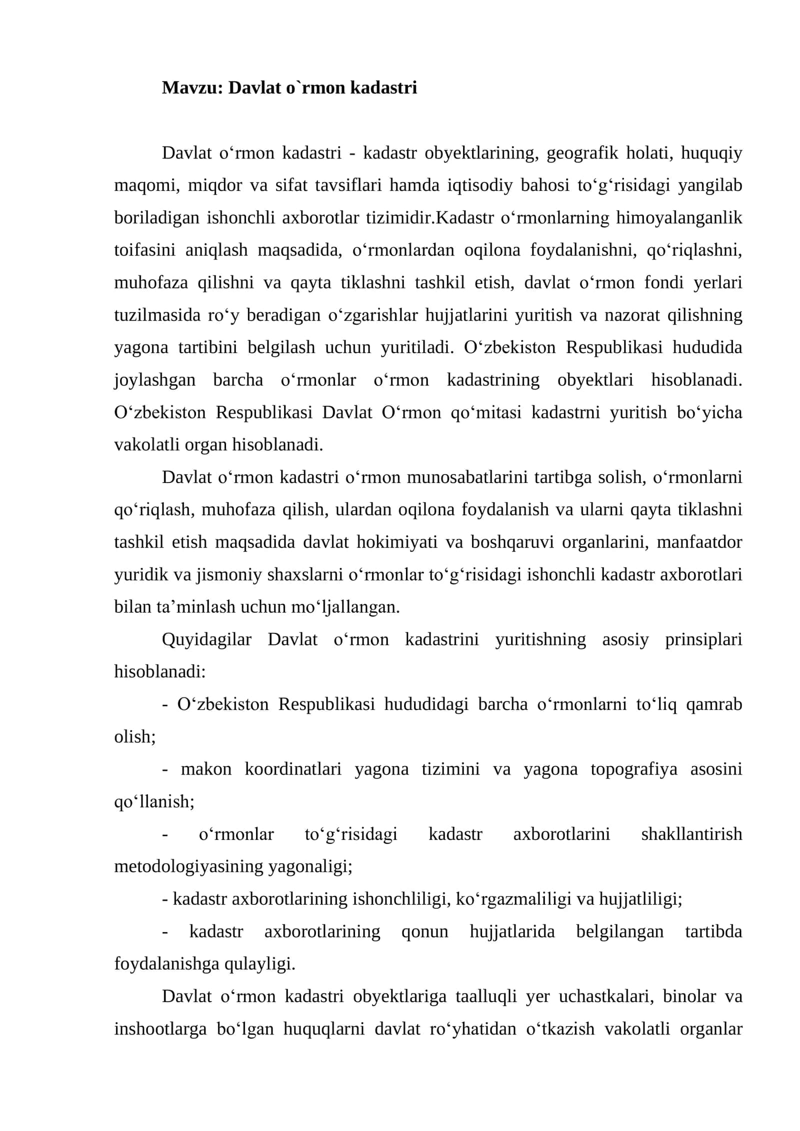 Davlat o`rmon kadastri 1