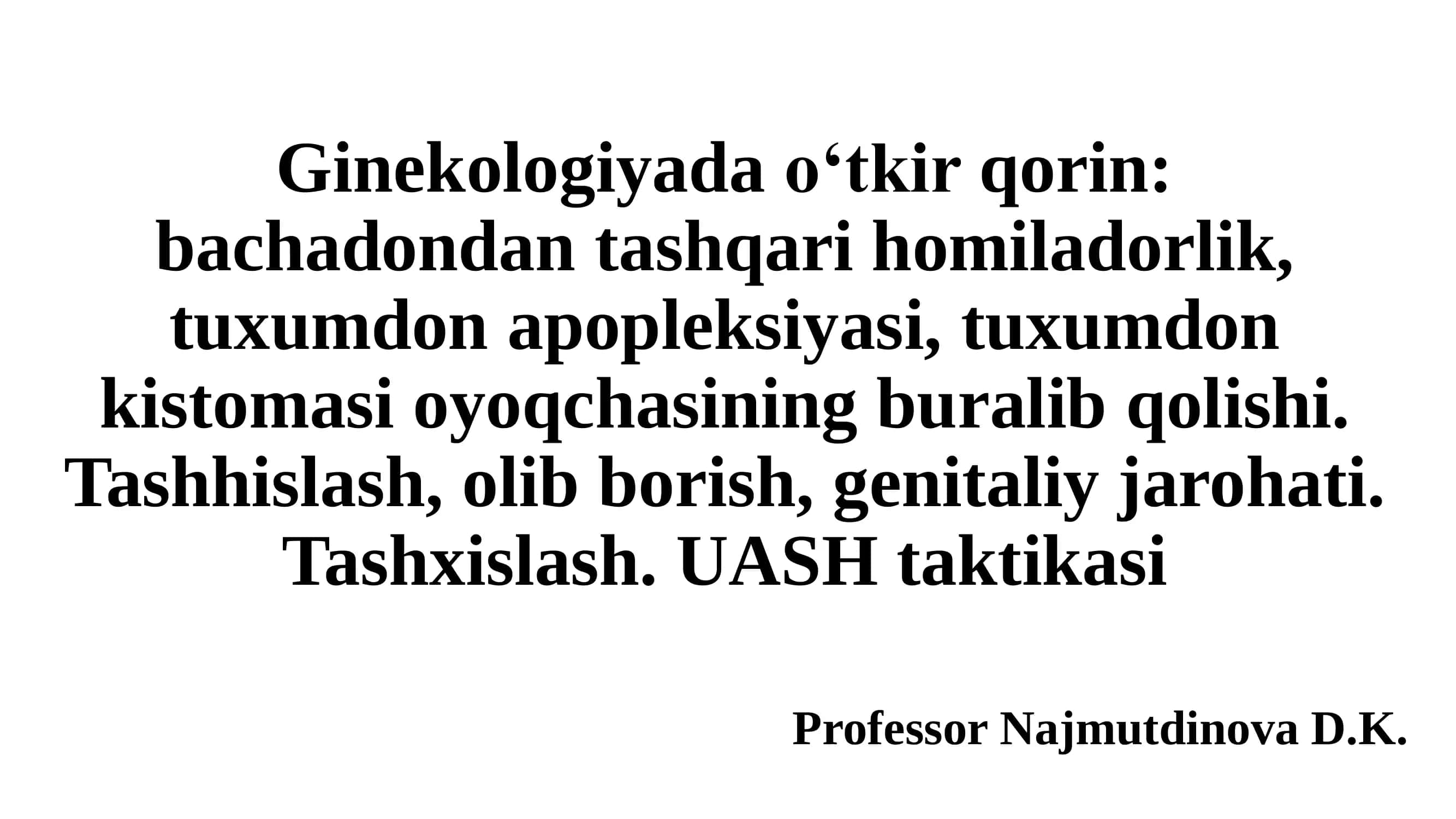 ginekalogiyada otkir qorin bachadondan tashqari homiladorlik 1