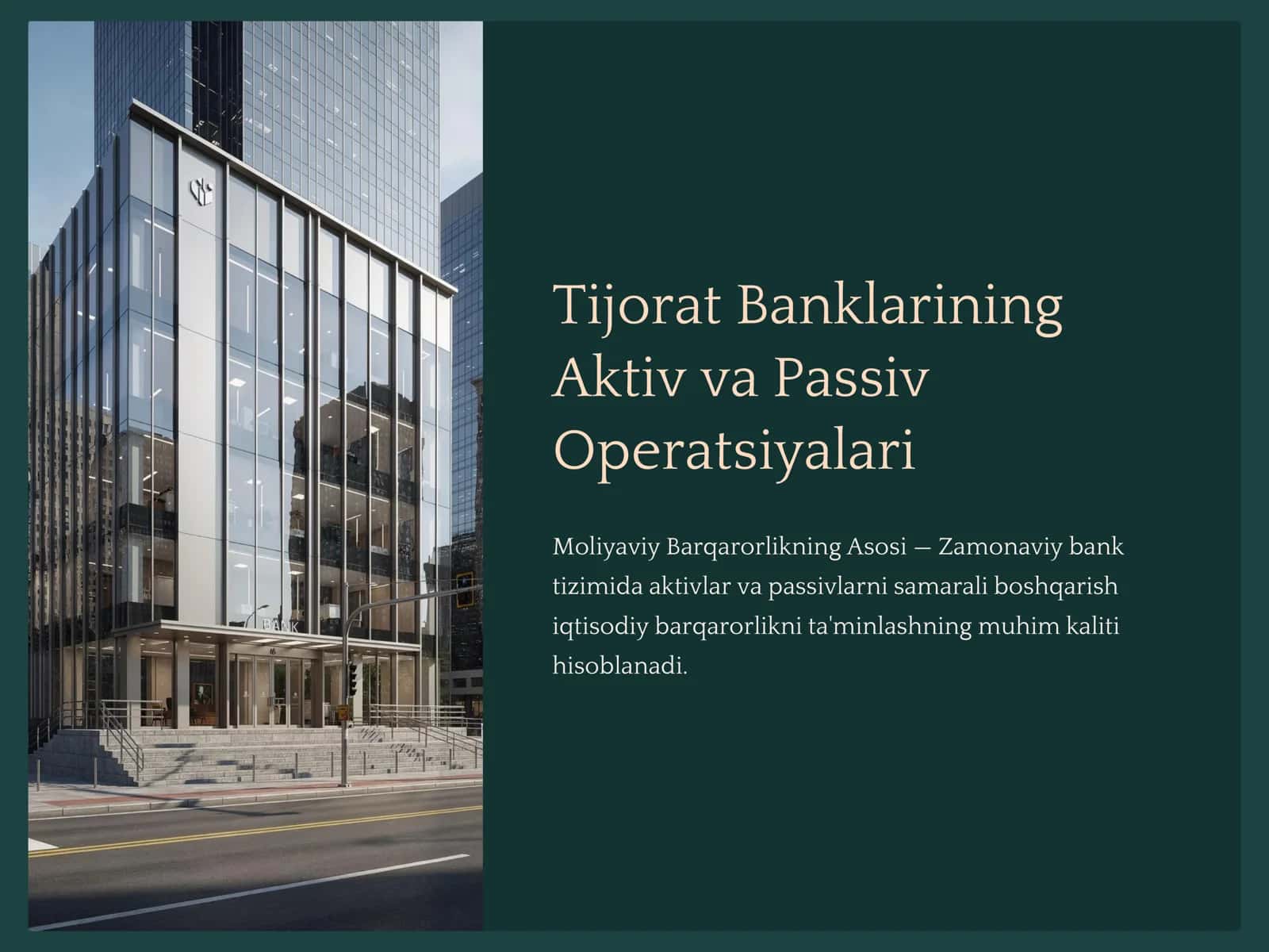 Tijorat Banklarining Aktiv va Passiv Operatsiyalari 1