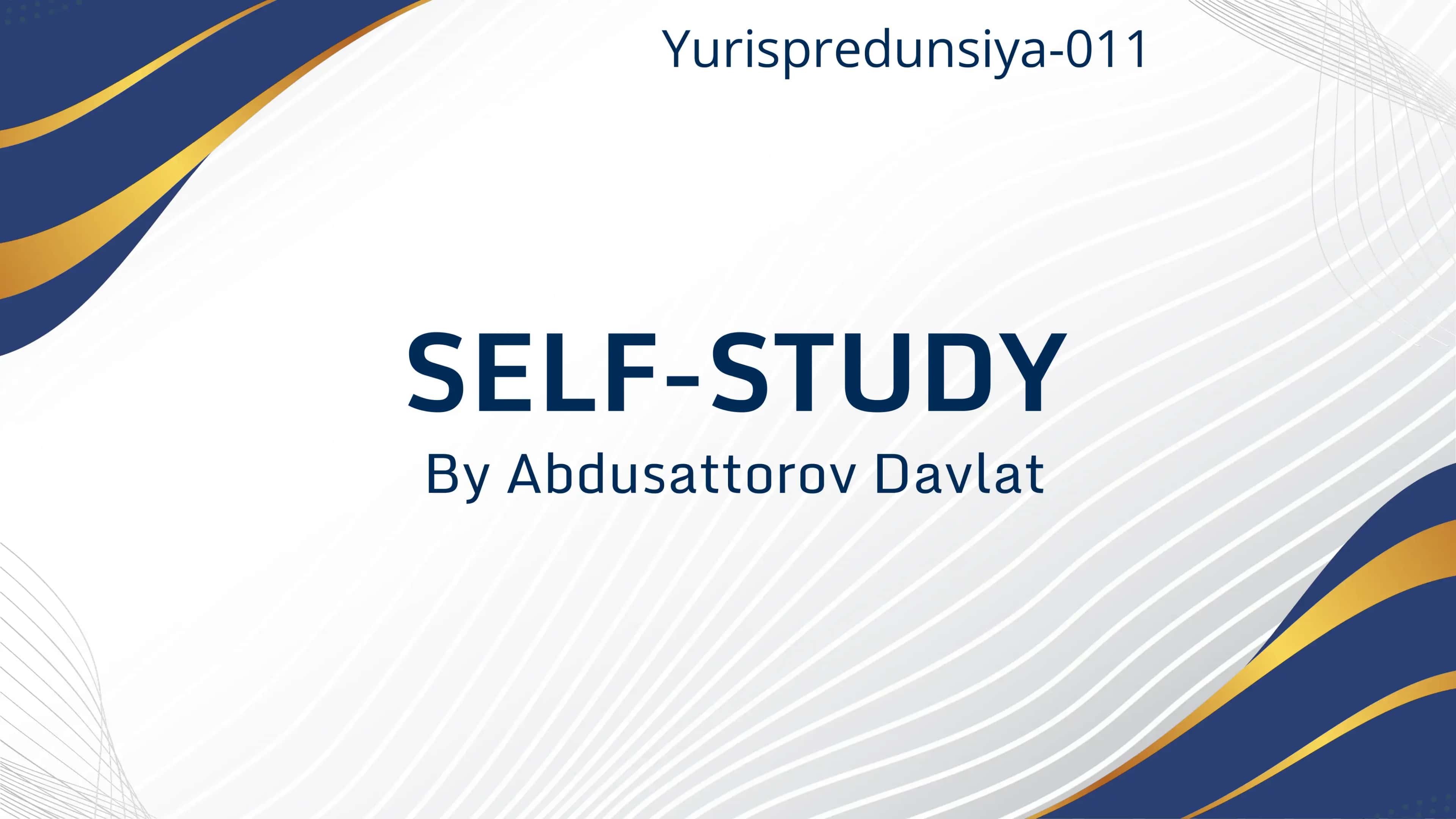 Self study 1