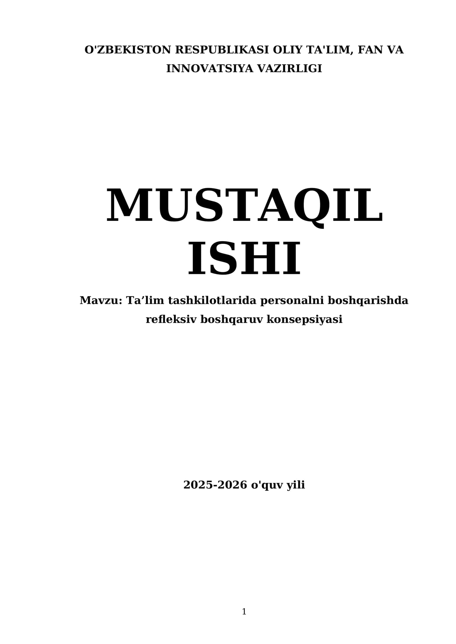 Ta'lim tashkilotlarida personalni boshqarishda refleksiv boshqaruv konsepsiyasi 1