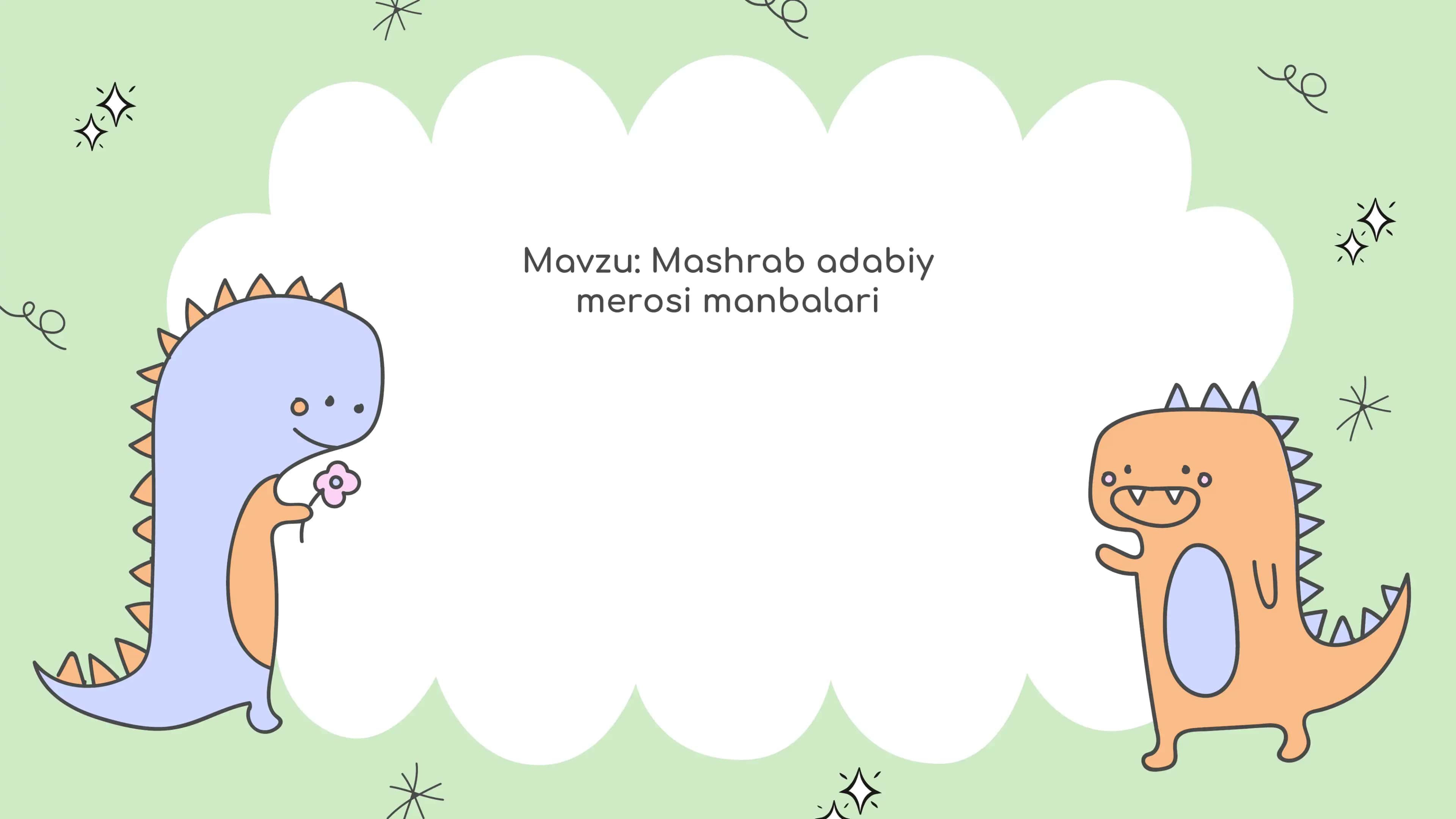 Mashrab adabiy merosi manbalari 1