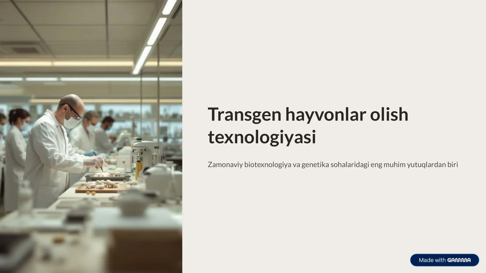 Transgen hayvonlar olish texnologiyasi 1