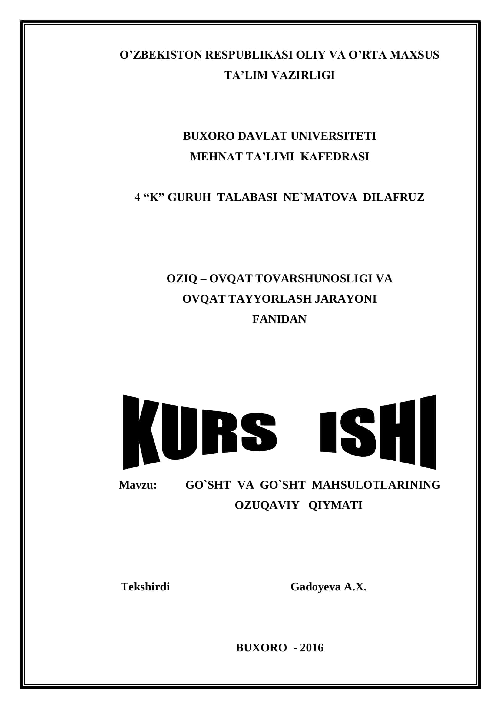 GO`SHT VA GO`SHT MAHSULOTLARINING OZUQAVIY QIYMATI 1