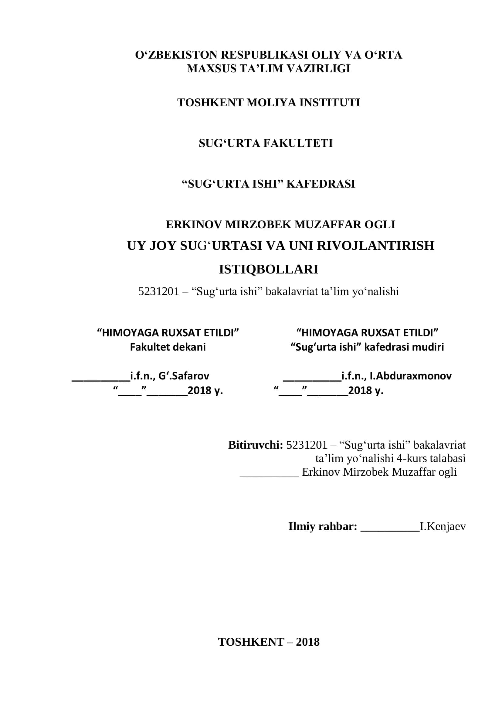 UY JOY SUG‘URTASI VA UNI RIVOJLANTIRISH ISTIQBOLLARI 1