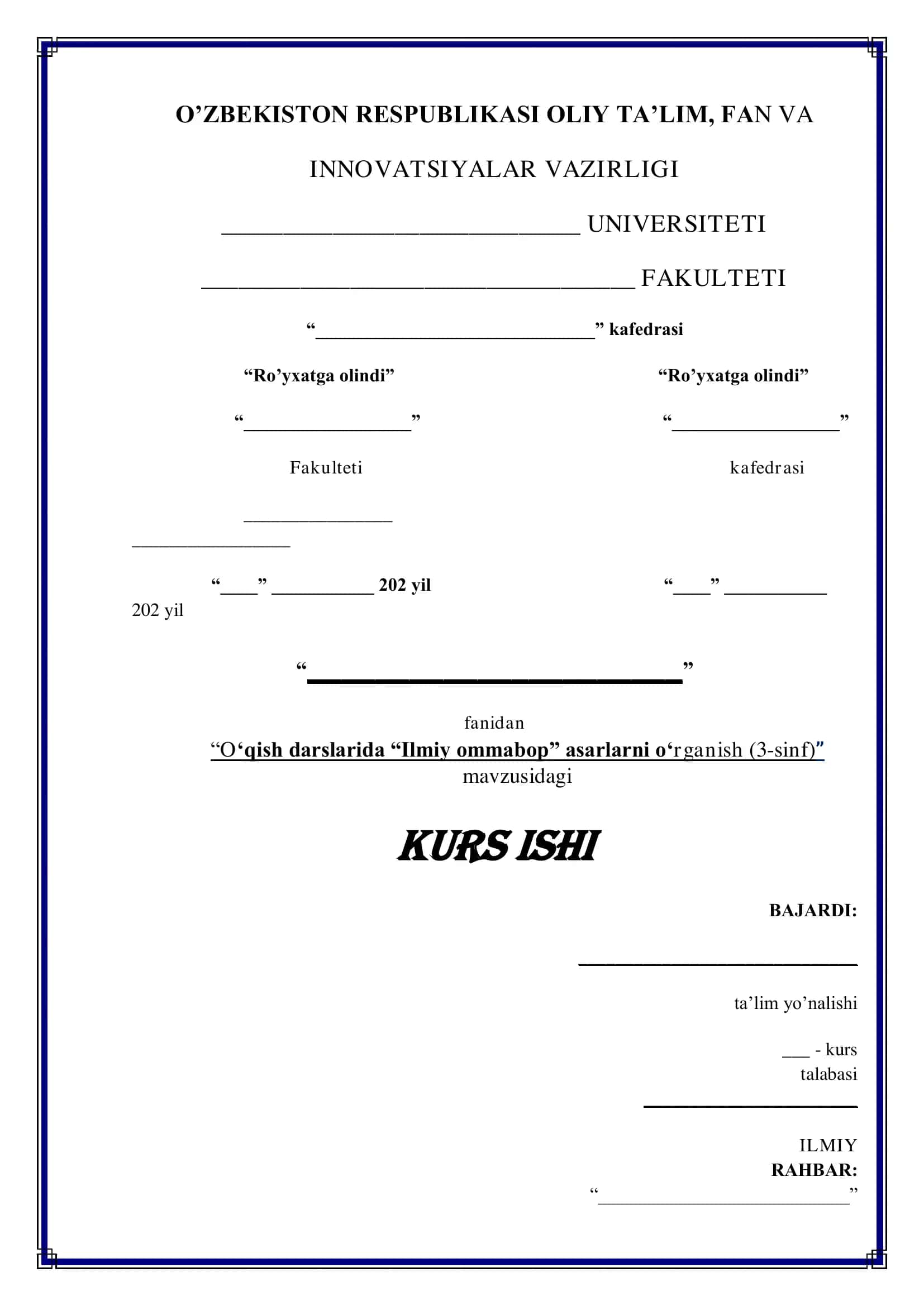 O‘qish darslarida “Ilmiy ommabop” asarlarni o‘rganish (3-sinf) 1