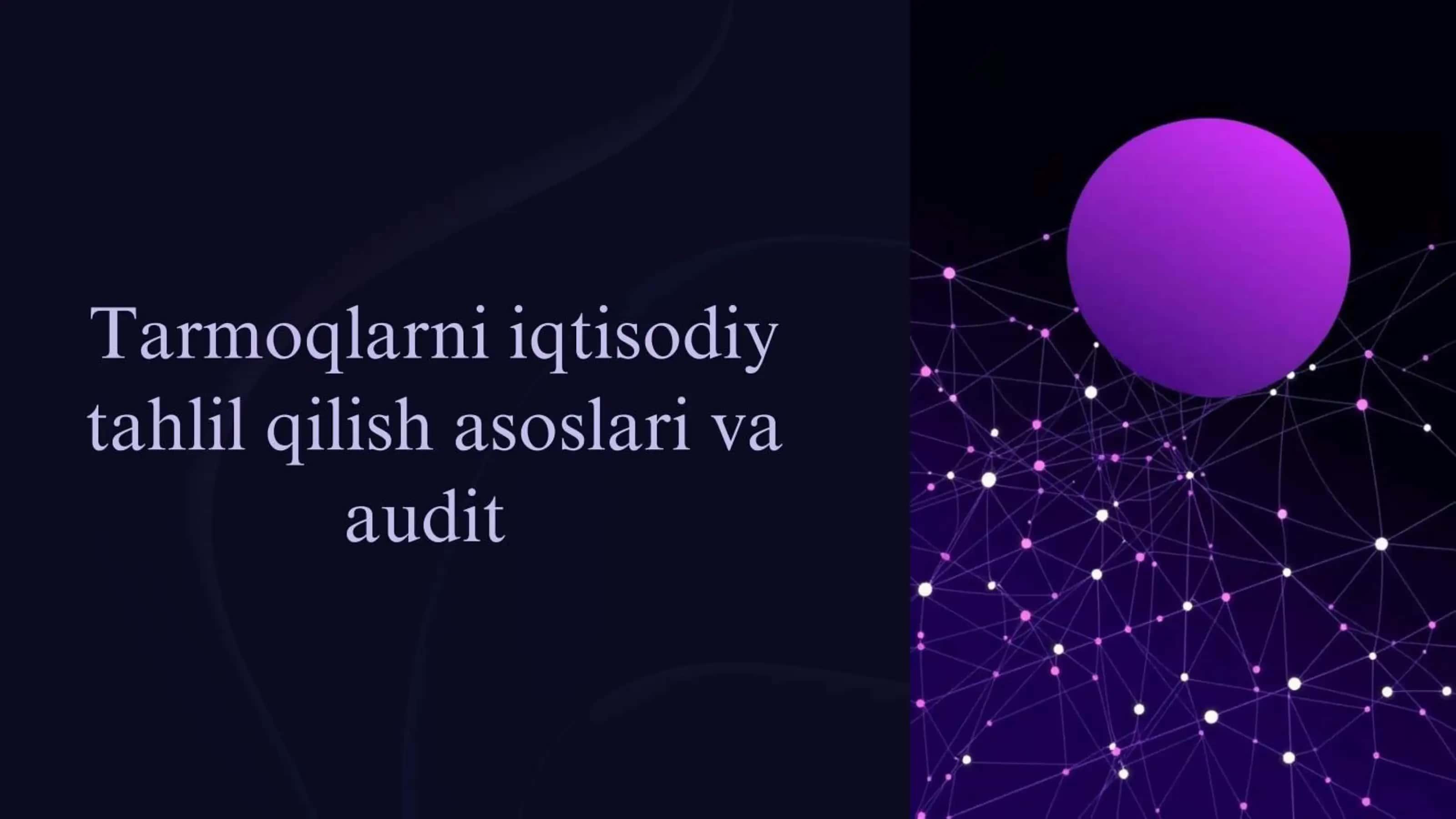 tarmoqlarda iqtisodiy tahlil 1