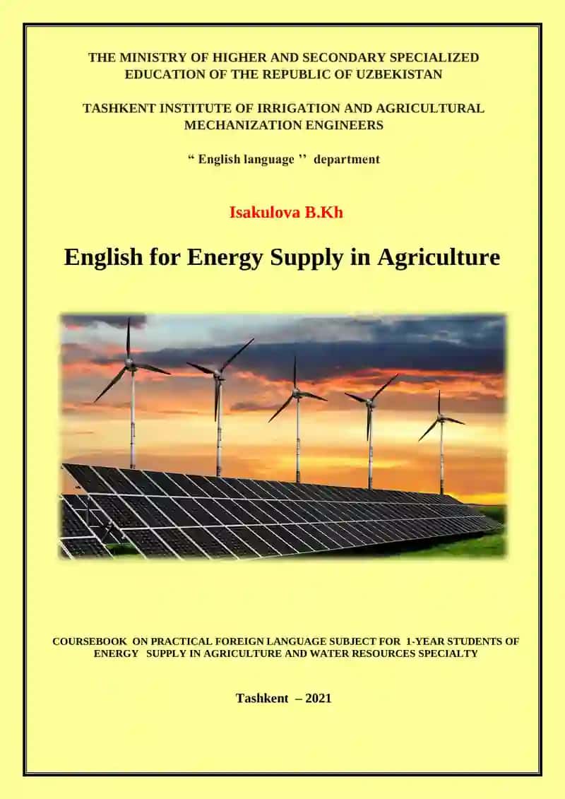 English for Energy Supply in Agriculture