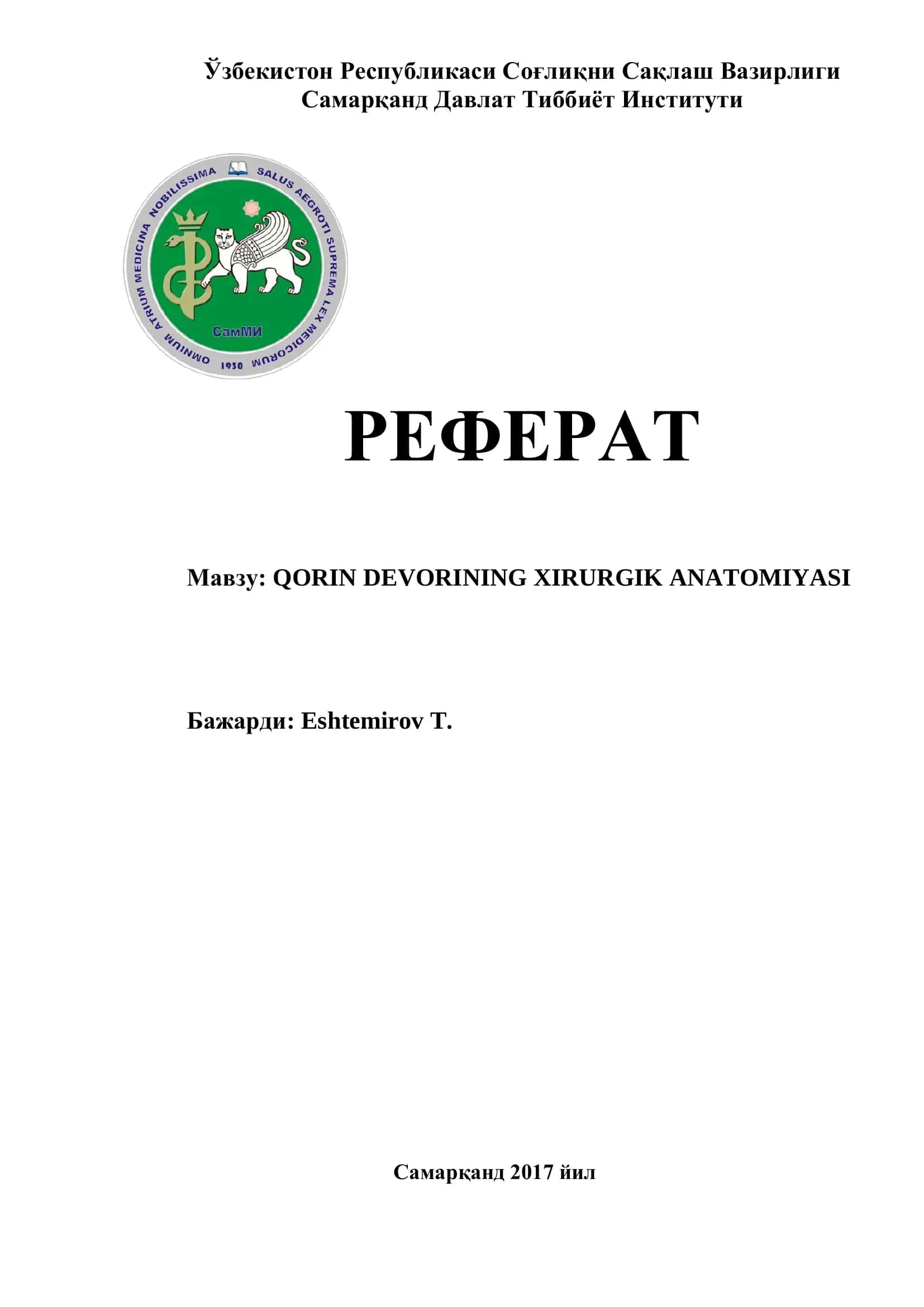 QORIN DEVORINING XIRURGIK ANATOMIYASI 1