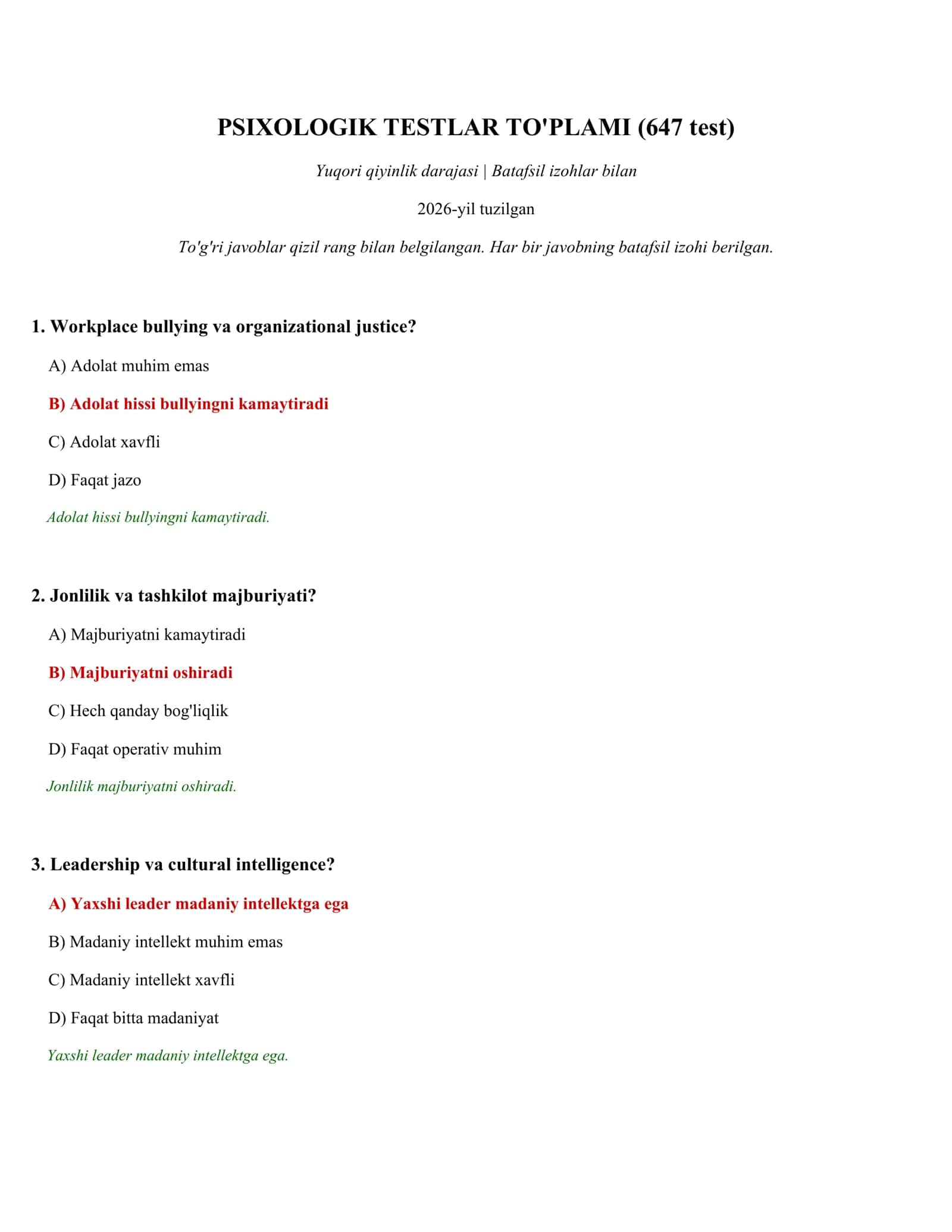 PSIXOLOGIK TESTLAR TO'PLAMI (647 test) 1