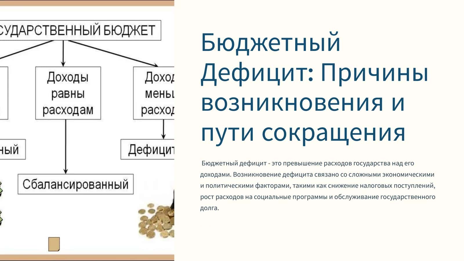 Бюджетный Дефицит Причины возникновения и пути сокращения 1