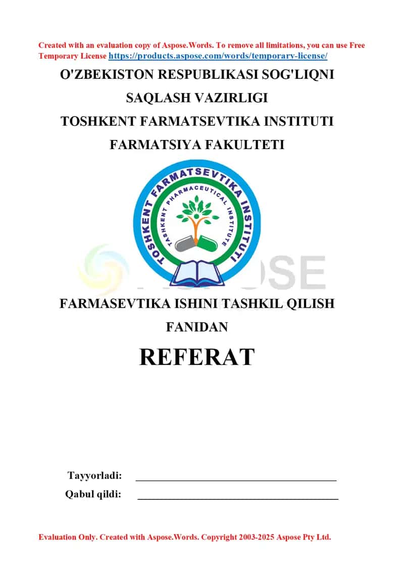 O‘zbekiston Respublikasida soliq kodeksining ahamiyati. Referat 10 bet. 1