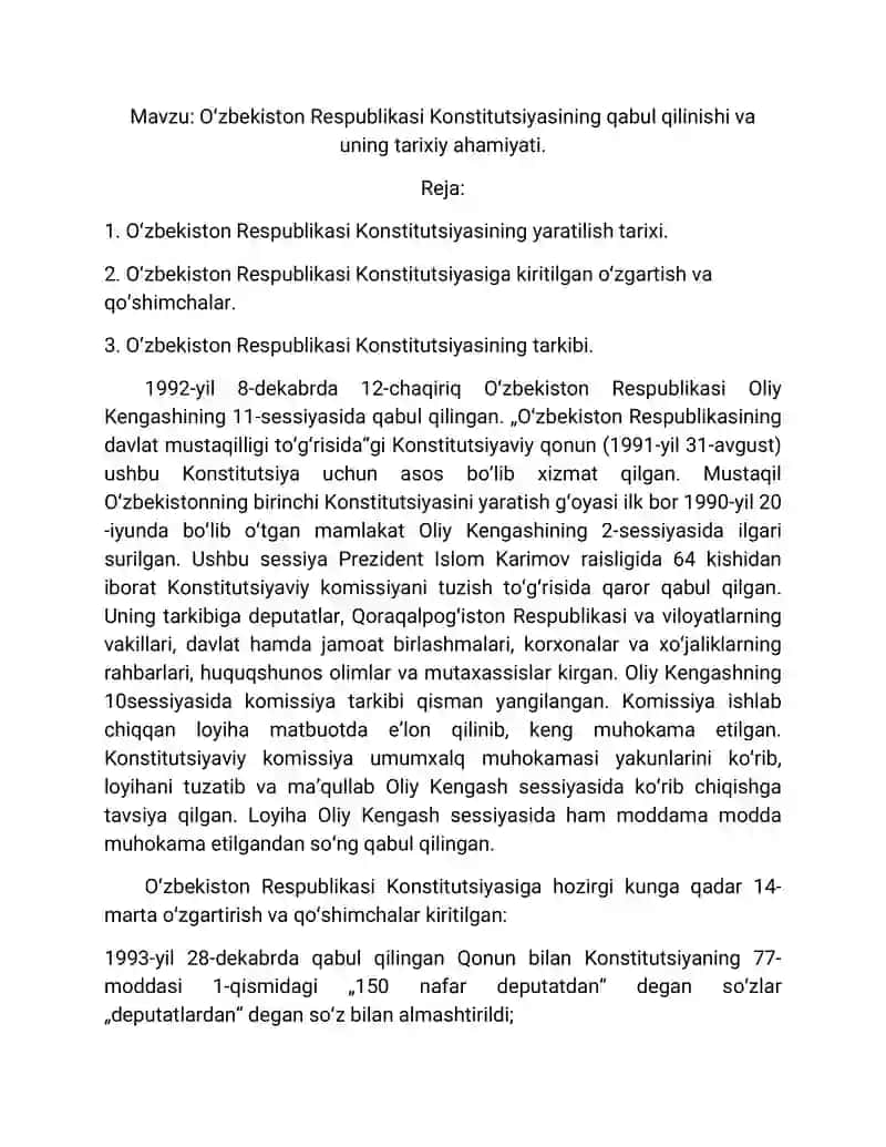 Oʻzbekiston Respublikasi Konstitutsiyasi