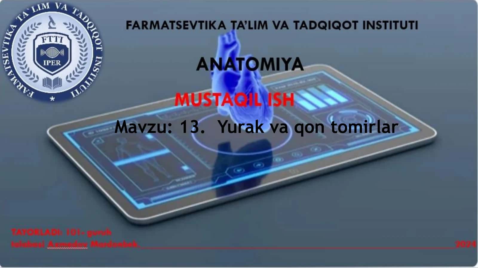 Yurak va qon tomirlar 1