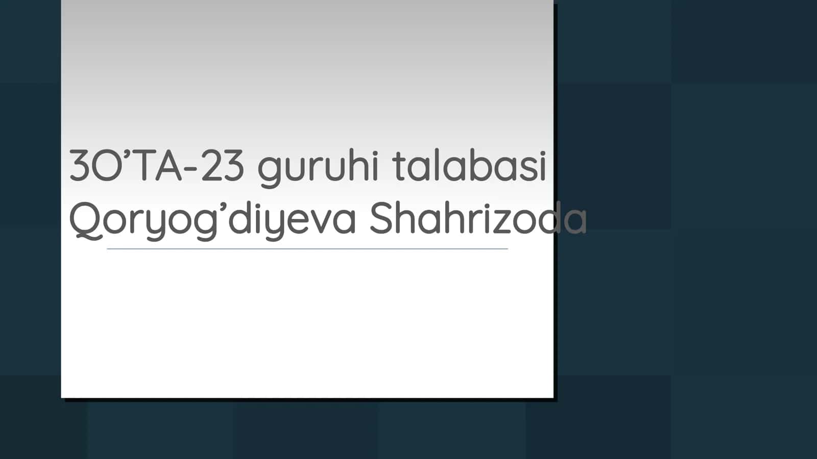 Dars ishlanmalari shakli, tuzilishi va mohiyati 1