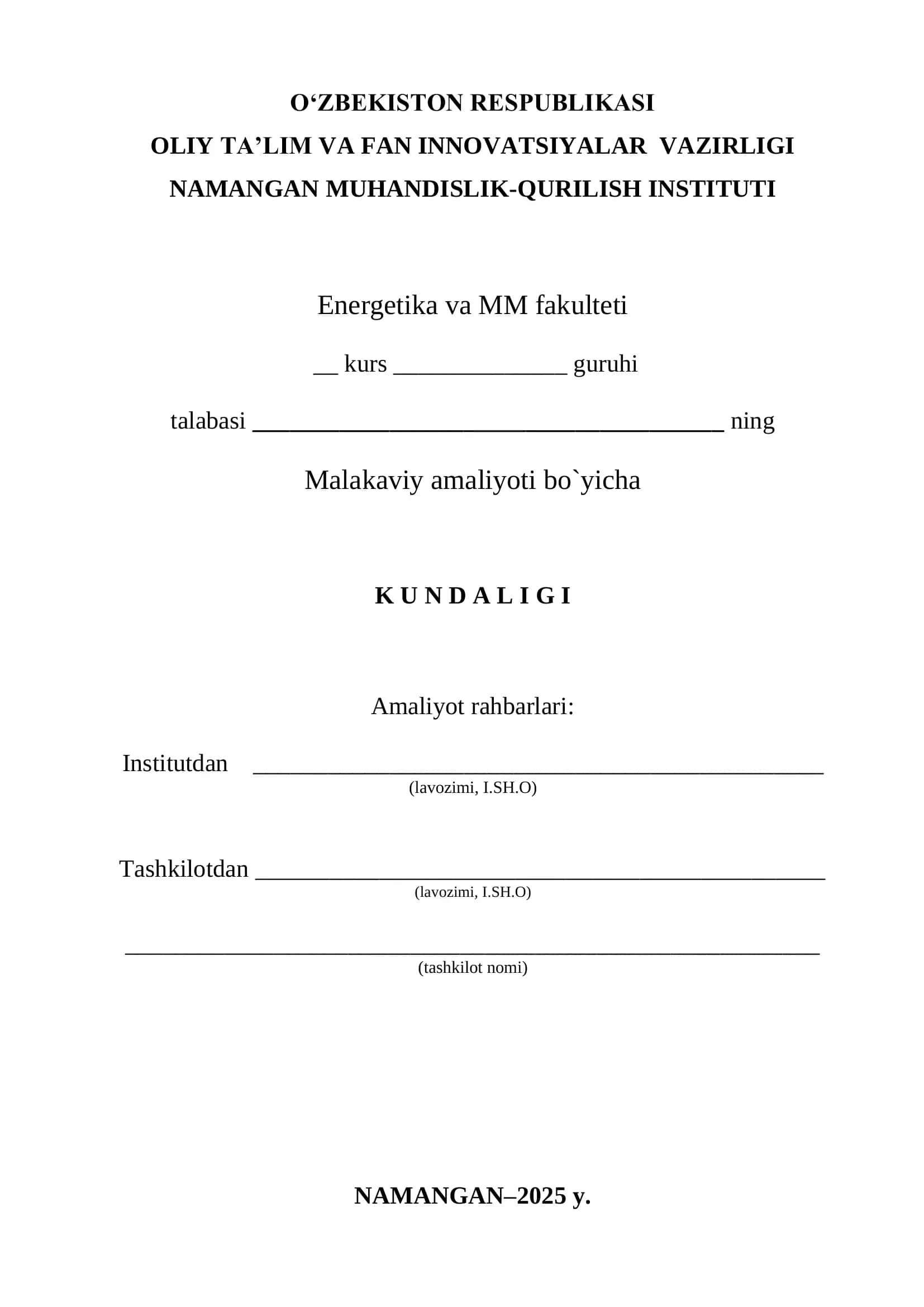 Kundalik yuritish uchun ko‘rsatma va qoidalar 1