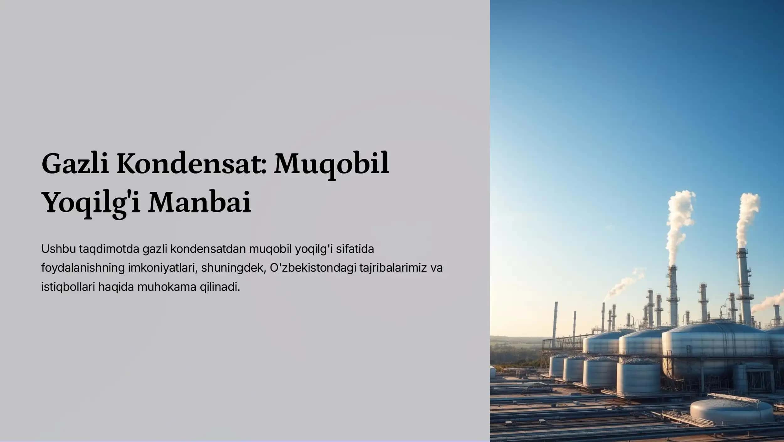 Gazli Kondensat Muqobil Yoqilg'i Manbai 1