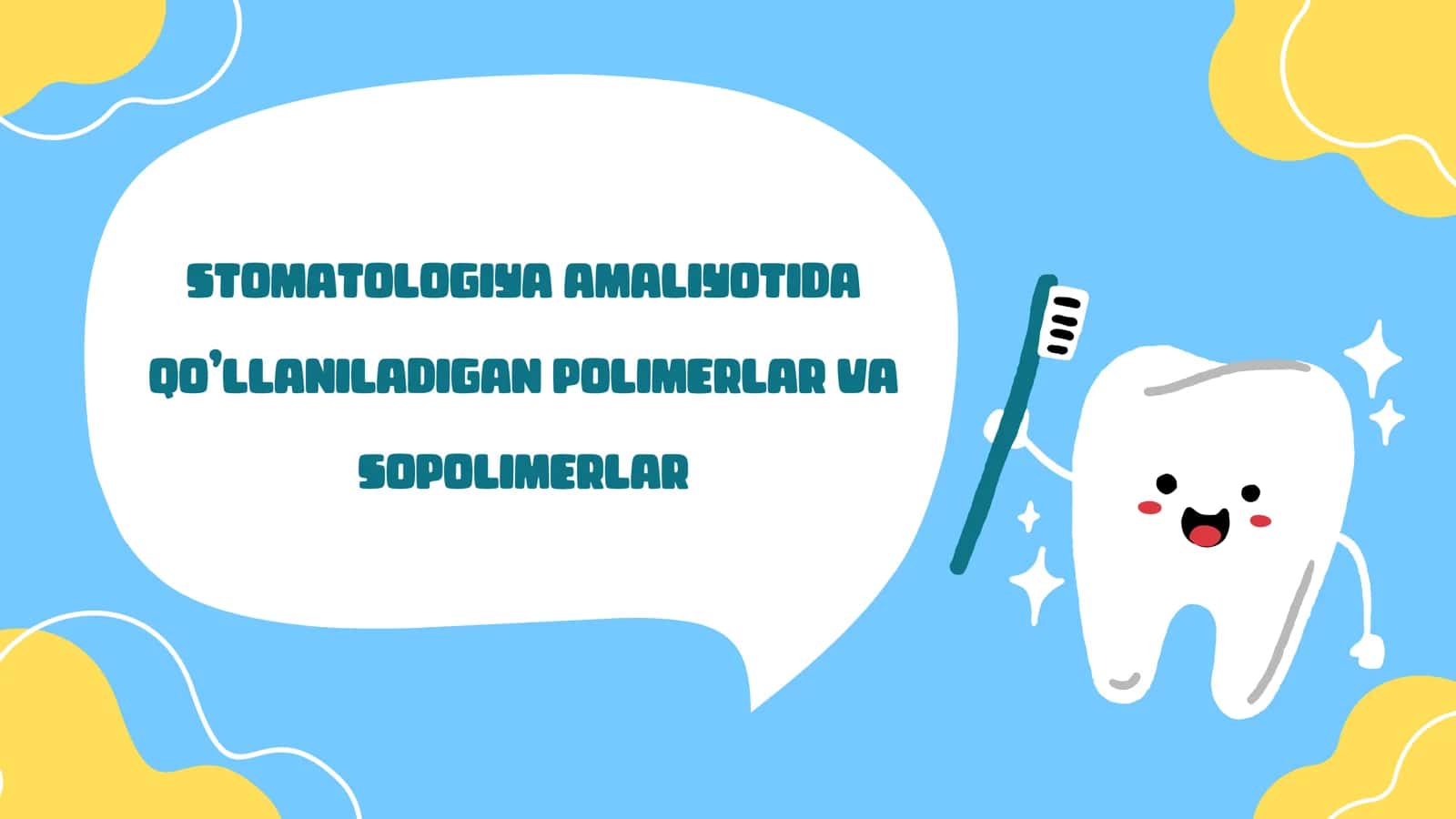 Stomatologiya amaliyotida qo’llaniladigan polimerlar va sopolimerlar 1