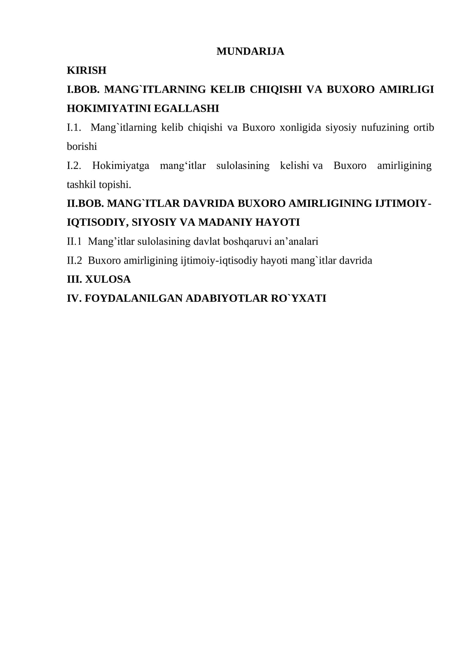 Mang`itlarning hokimiyat tepasiga kelishi 1