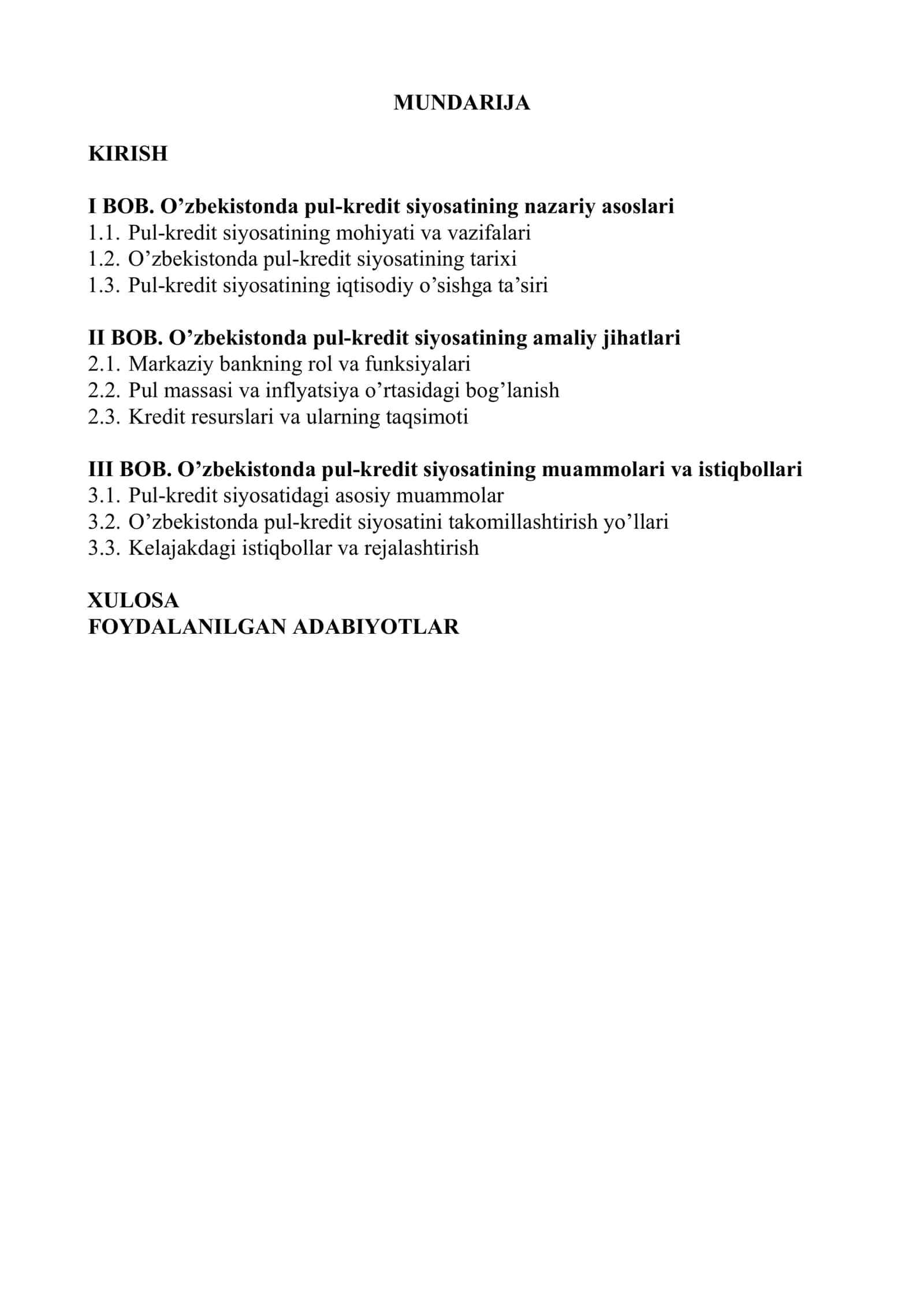 O’zbekistonda pul-kredit siyosati 1
