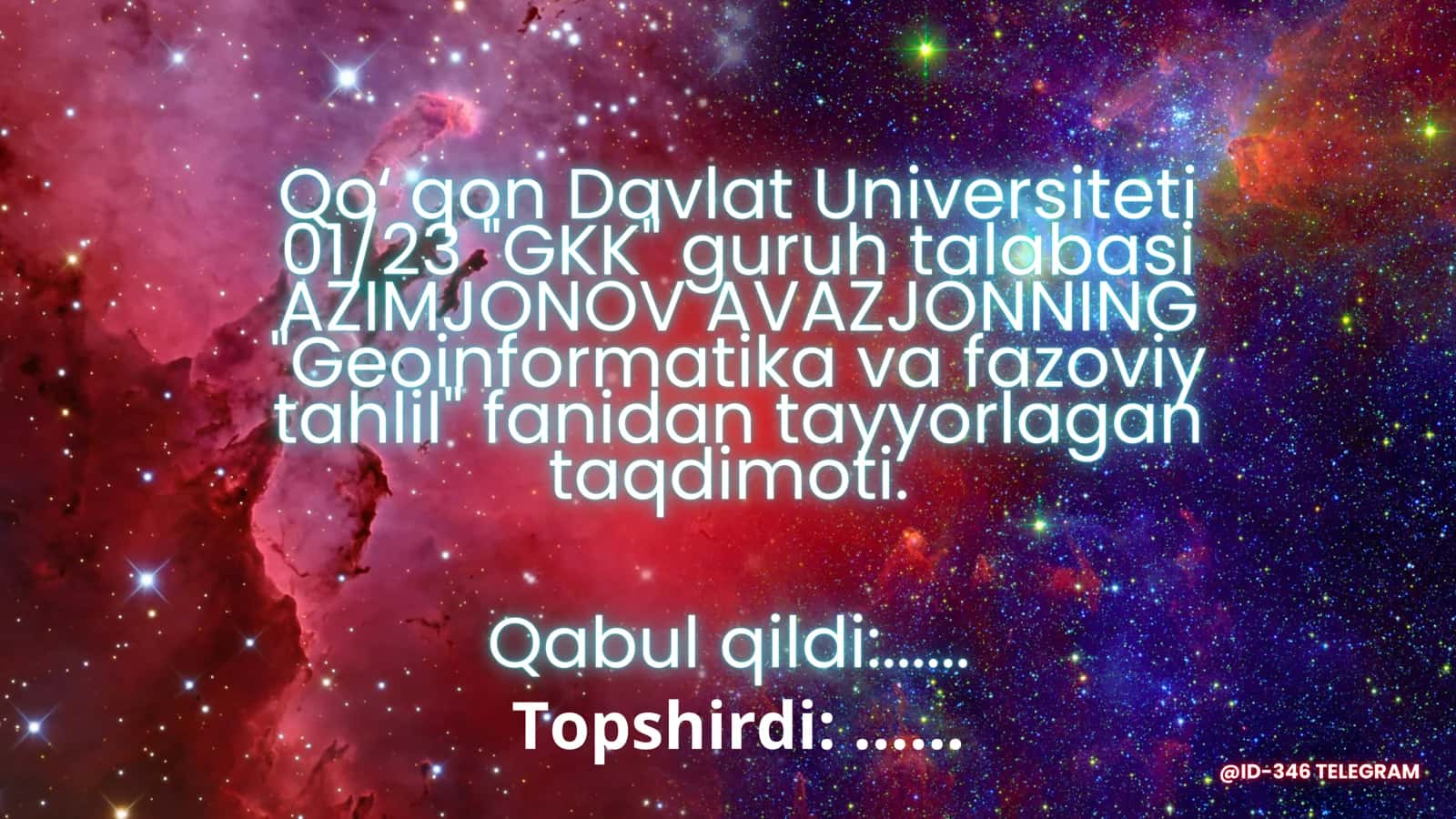 Kosmik suratlar bilan ishlash prinsipi. 1