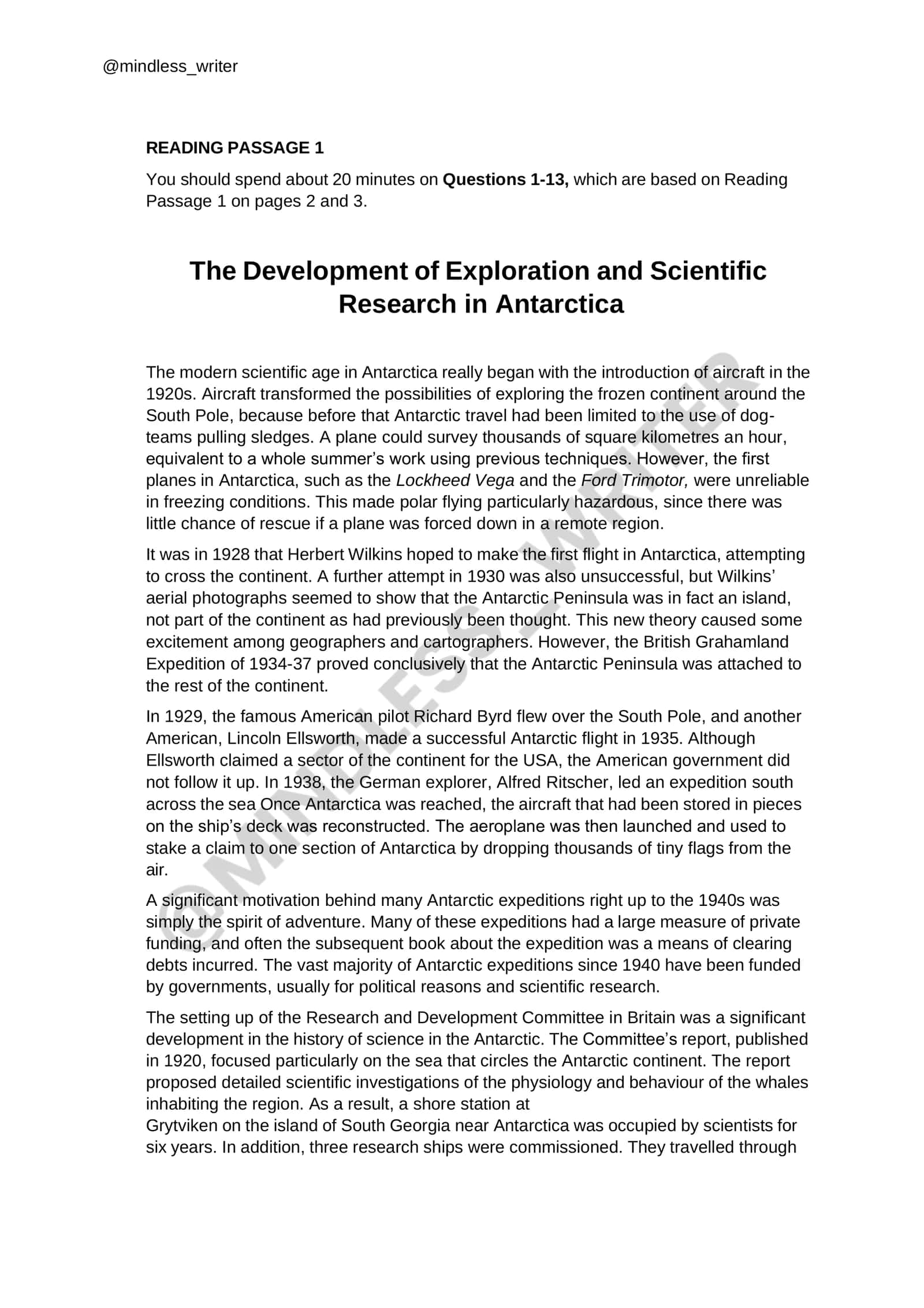 The Development of Exploration and Scientific Research in Antarctica 1