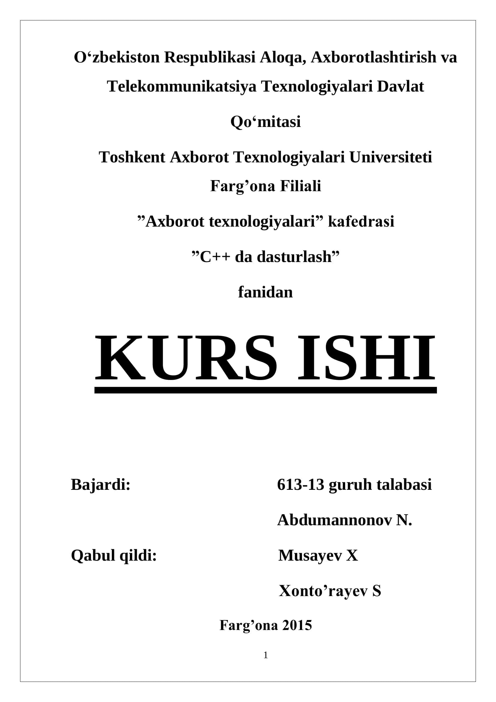 Dengiz jangi o‟yinini dasturini tuzish 1
