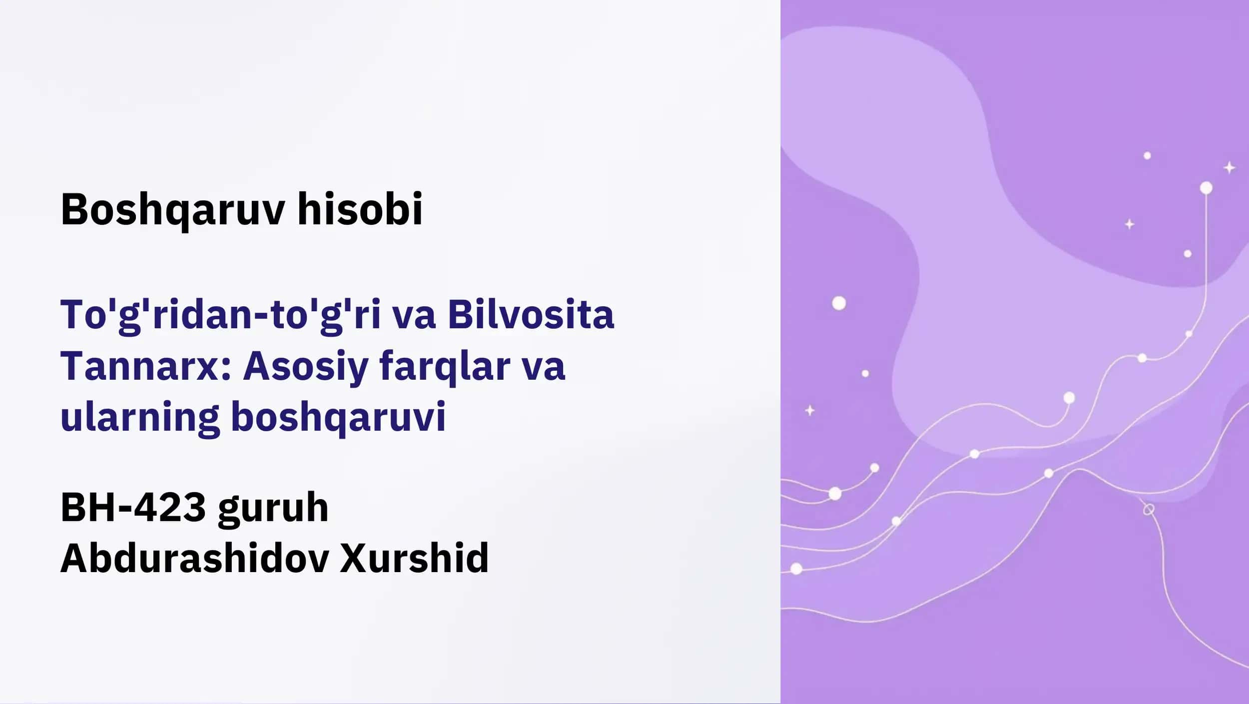 To'g'ridan-to'g'ri va Bilvosita 1