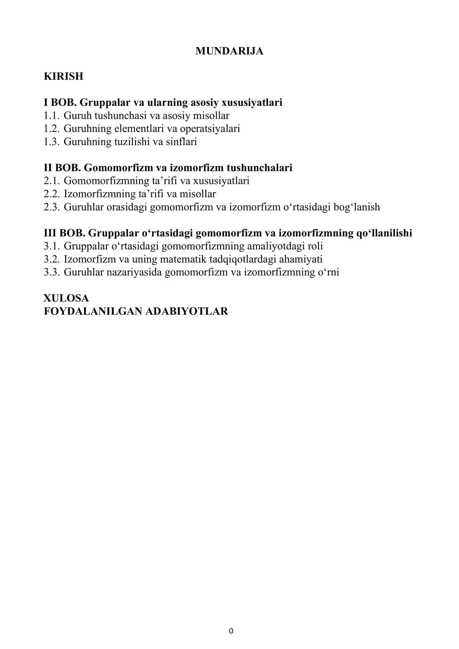 Guruhlar o‘rtasidagi Gomomorfizm va Izomorfizm 1