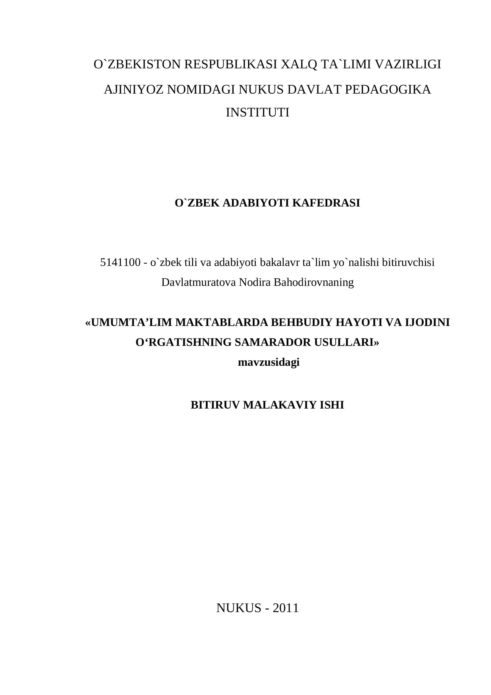 Umumta’lim maktablarda behbudiy hayoti va ijodini o‘rgatishning samarador usullari 1