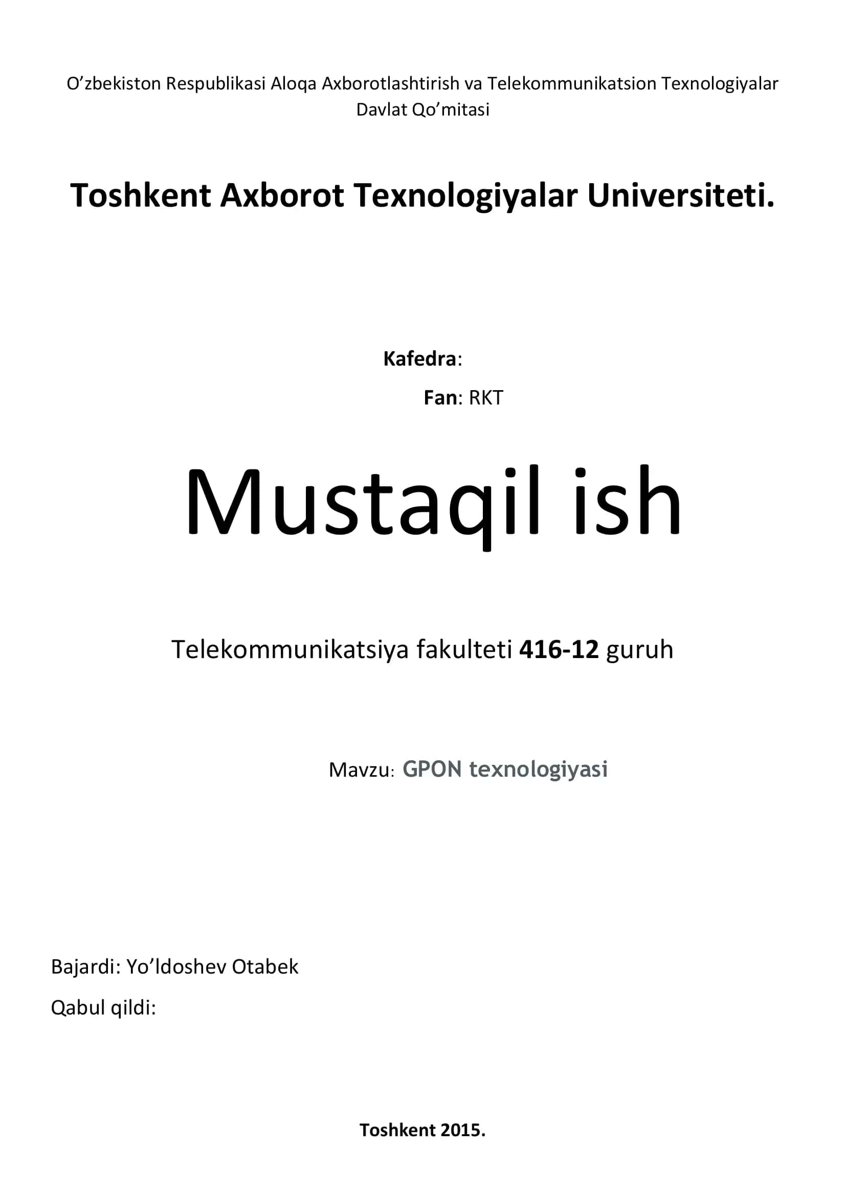 GPON texnologiyasi 1