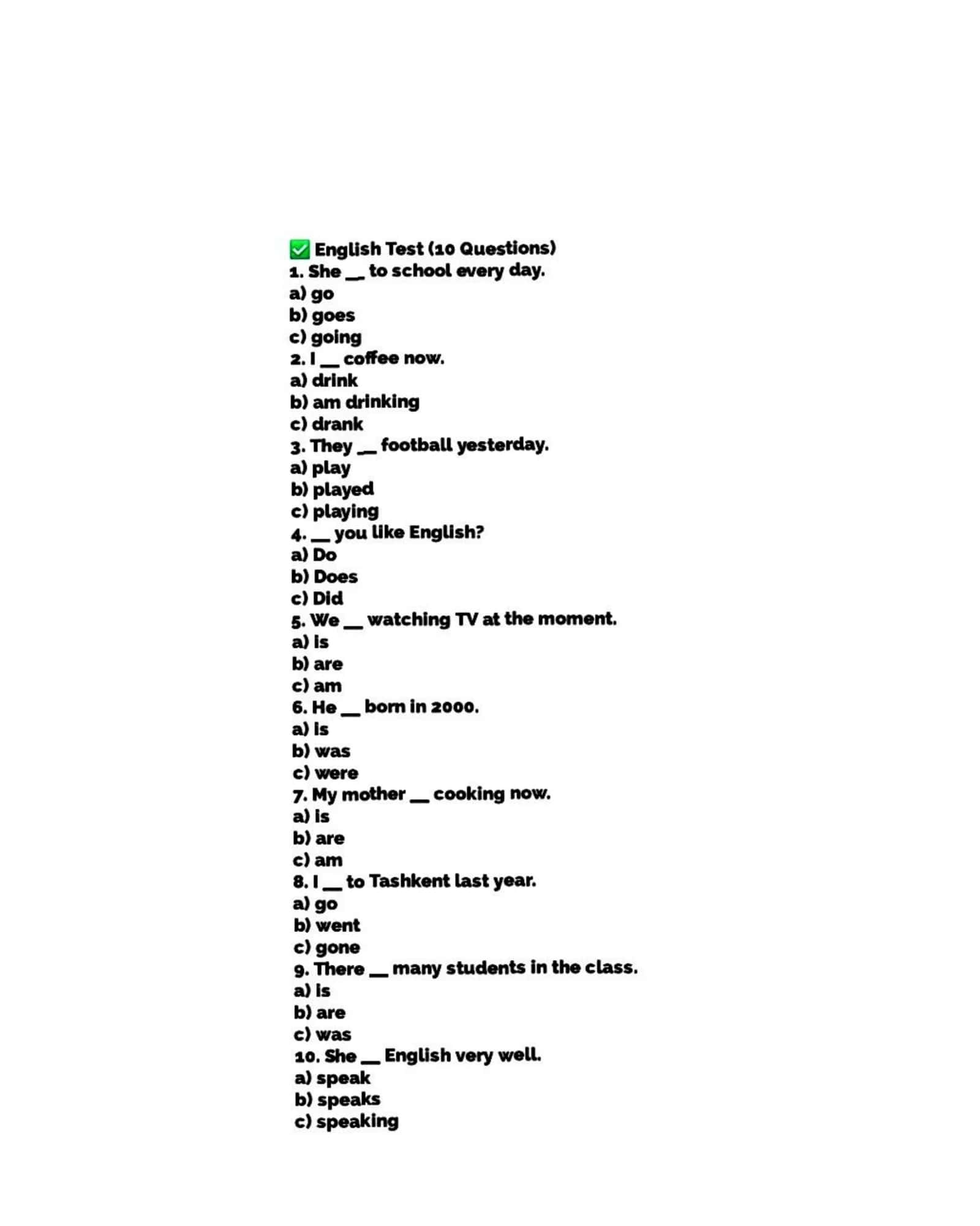 English Test 1