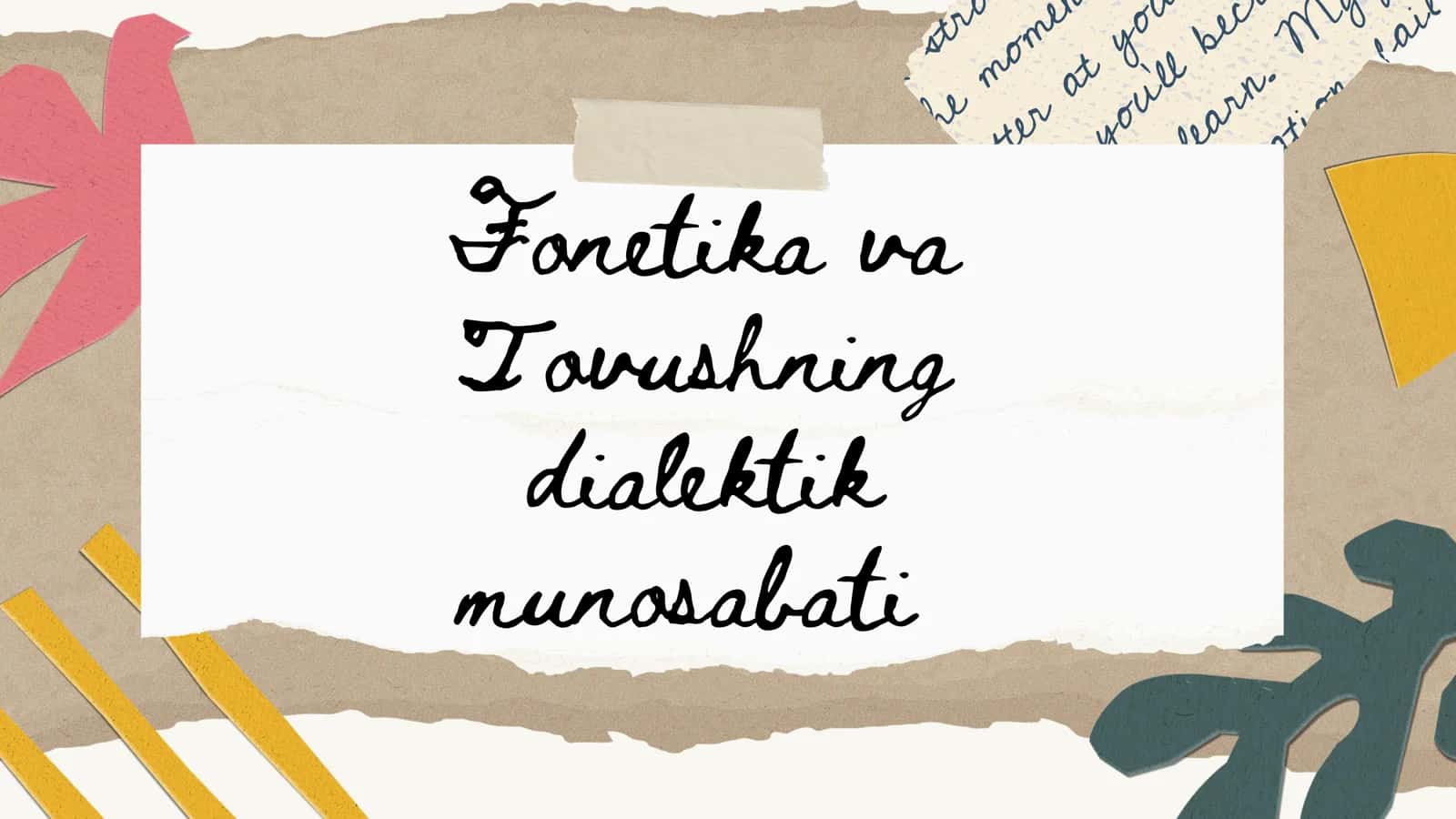 Fonetika va Tovushning dialektik munosabati 1