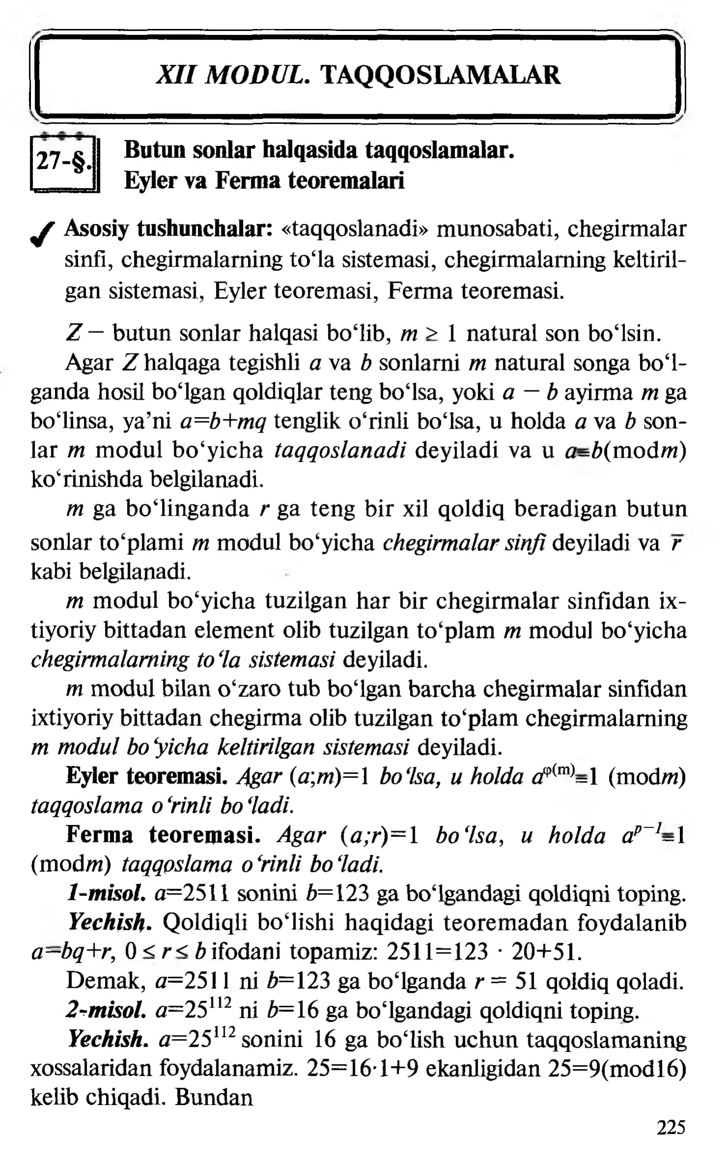 XII MODUL. TAQQOSLAMALAR 1