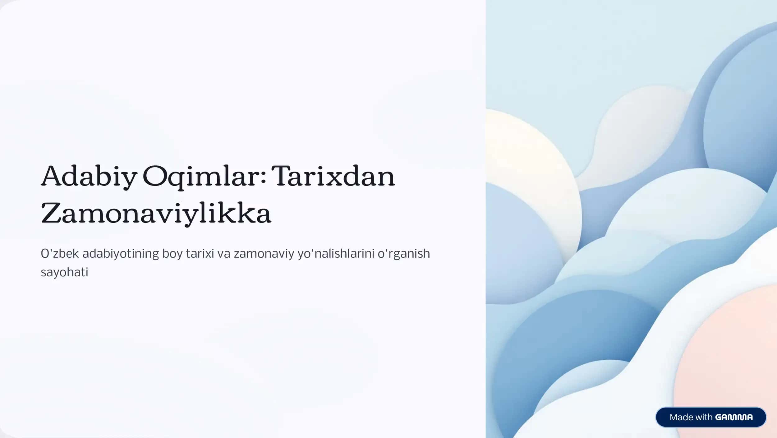 Adabiy Oqimlar: Tarixdan Zamonaviylikka 1