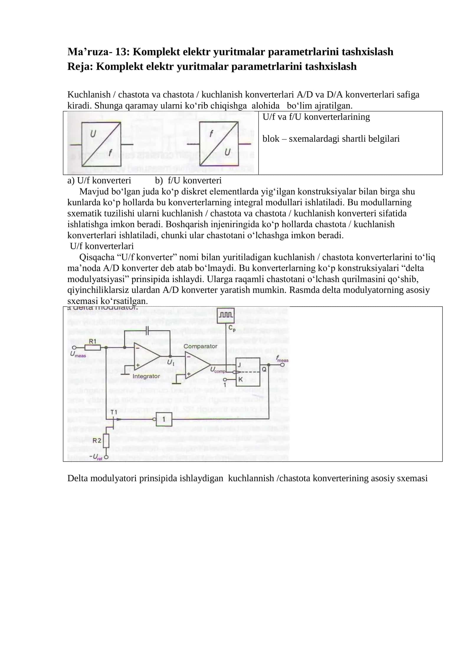 Komplekt elektr yuritmalar parametrlarini tashxislash 1