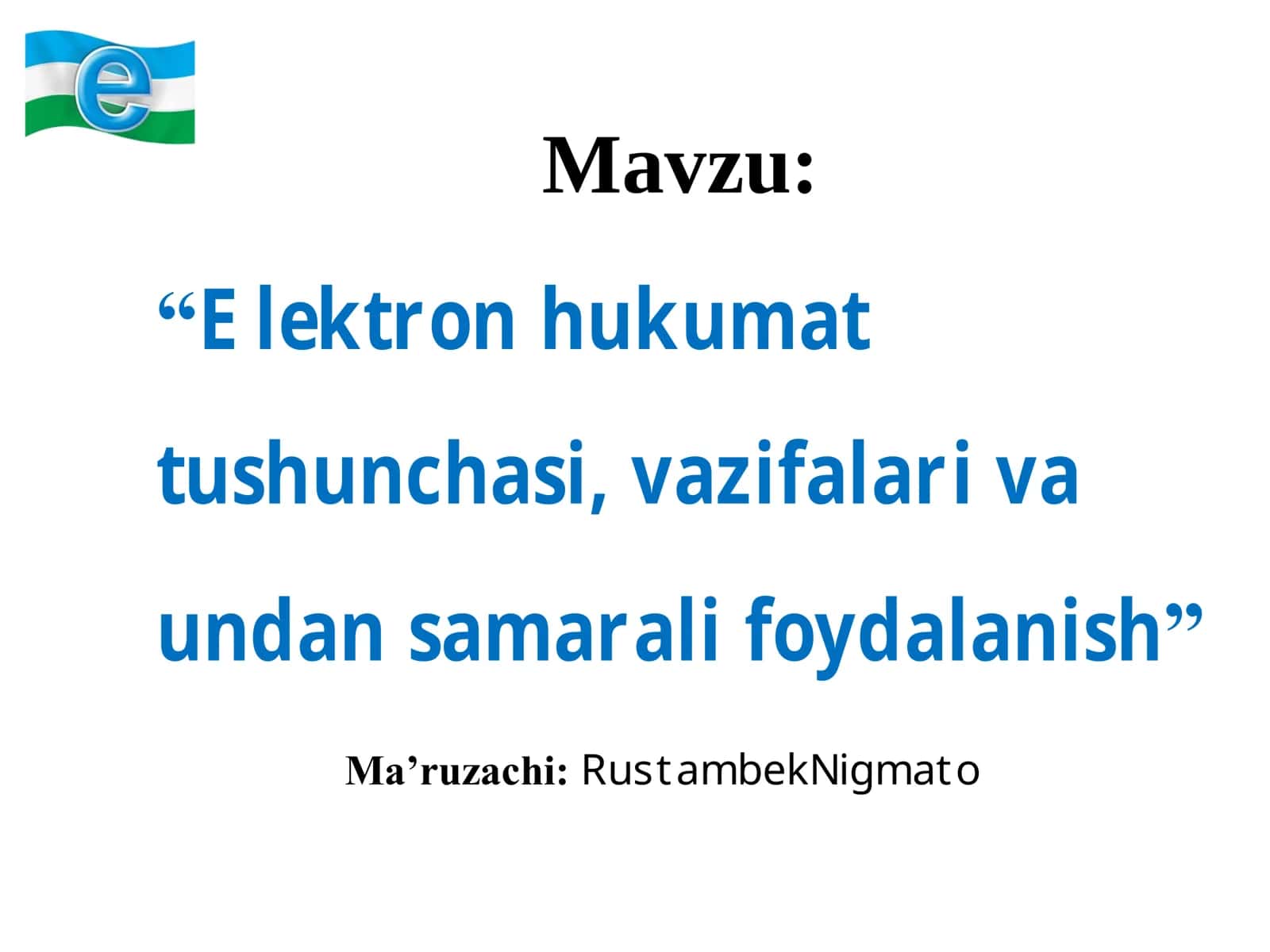 Elektron hukumat tushunchasi, vazifalari va undan samarali foydalanish 1