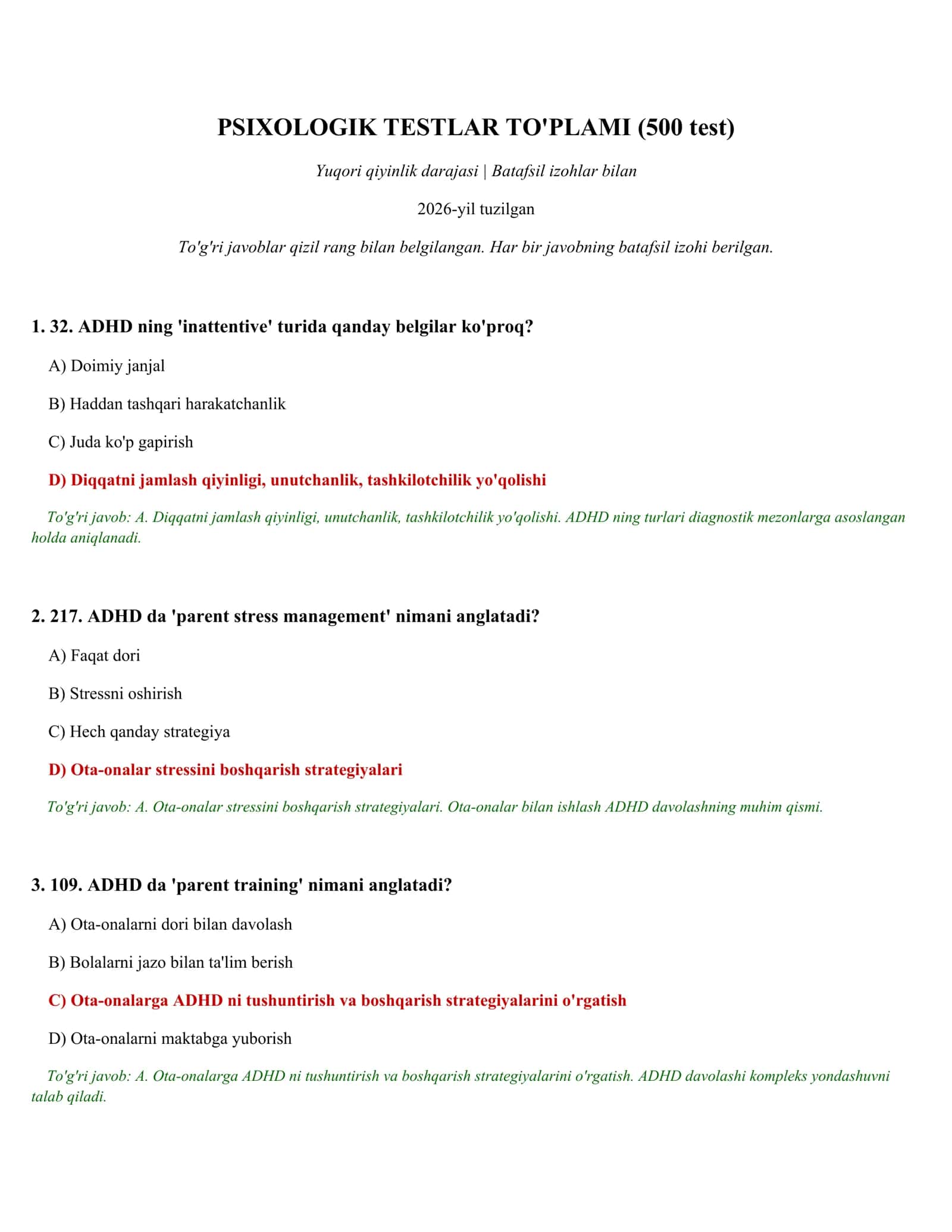PSIXOLOGIK TESTLAR TO'PLAMI (500 test) 1