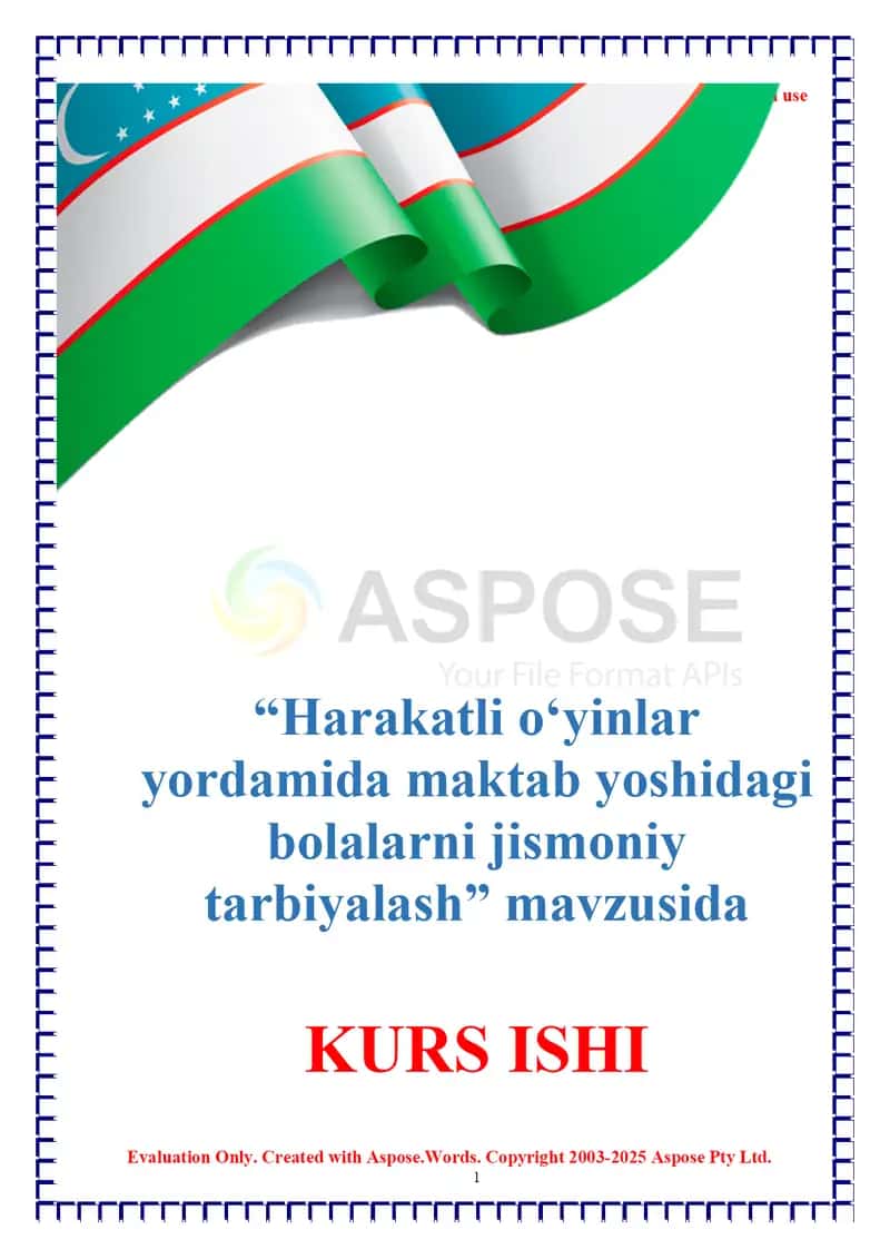 Harakatli o‘yinlar yordamida maktab yoshidagi bolalarni jismoniy tarbiyalash 1