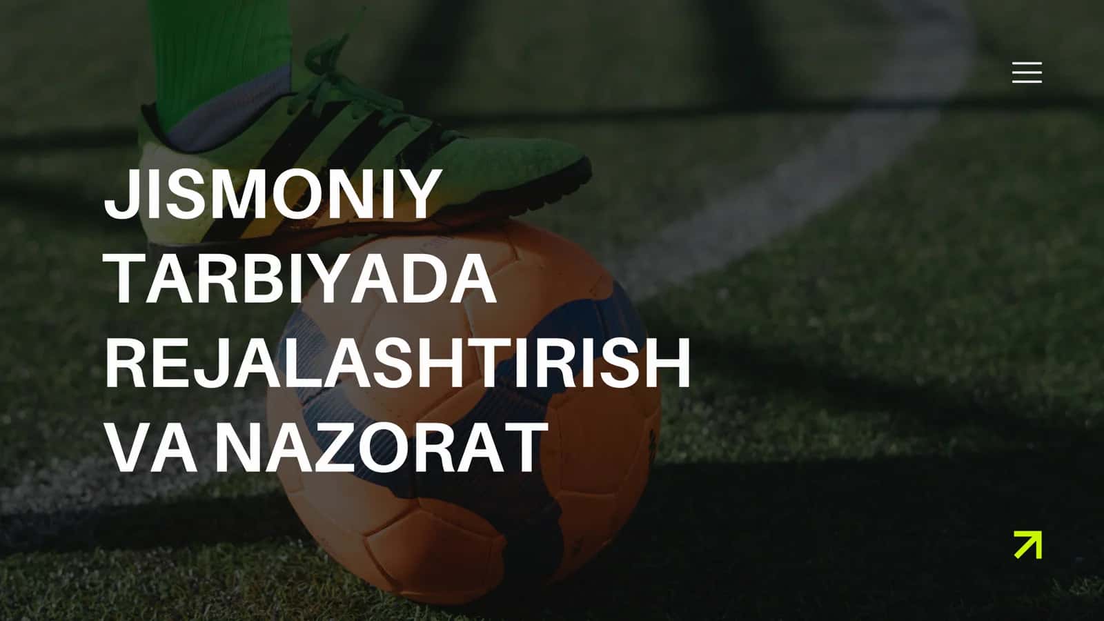 Jismoniy Tarbiyada Rejalashtirish va Nazorat 1