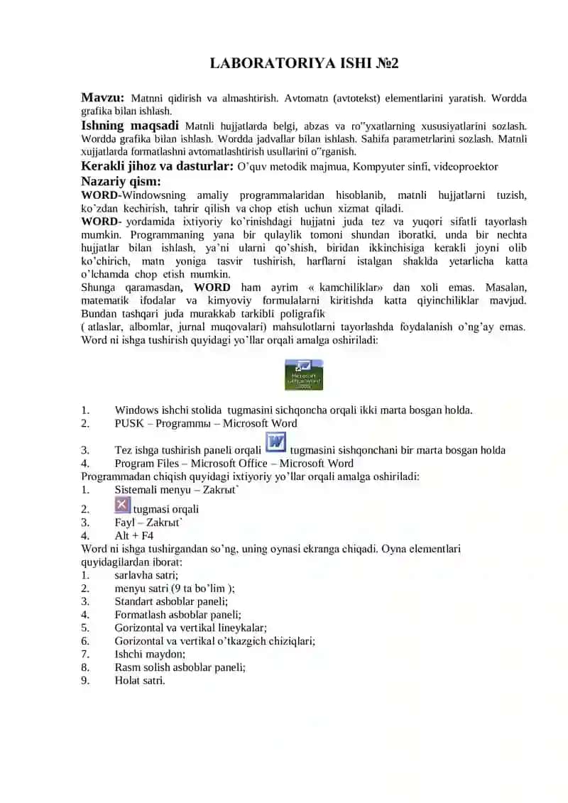 LABORATORIYA ISHI №2