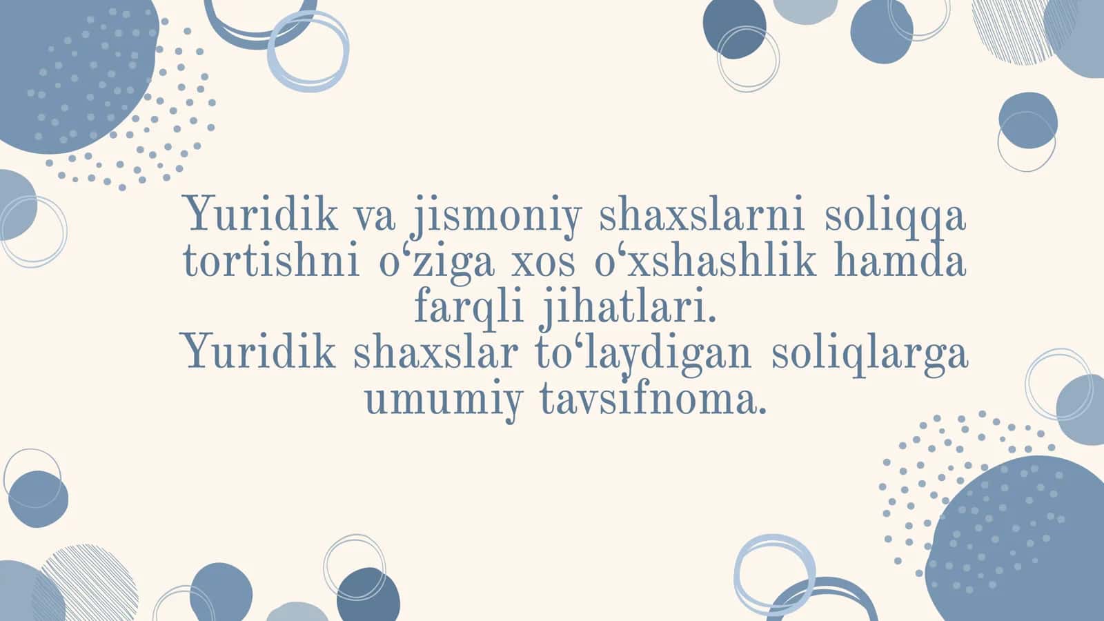 Soliqqa tortishning yuridik va jismoniy shaxslariga ta'siri 1