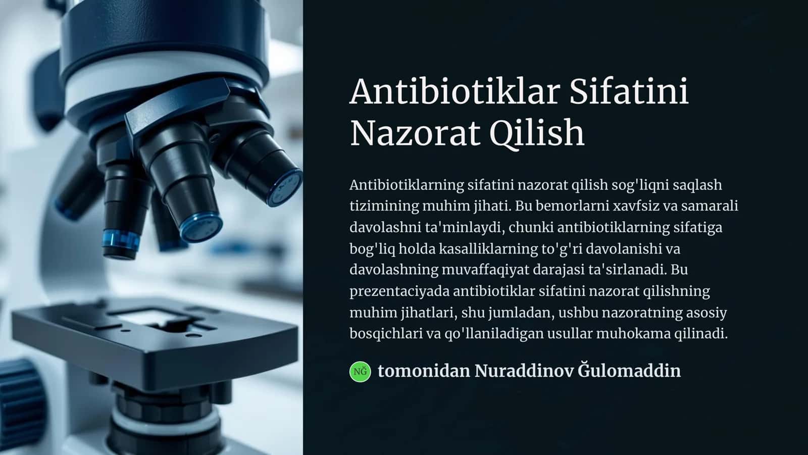 Antibiotiklar Sifatini Nazorat Qilish 1