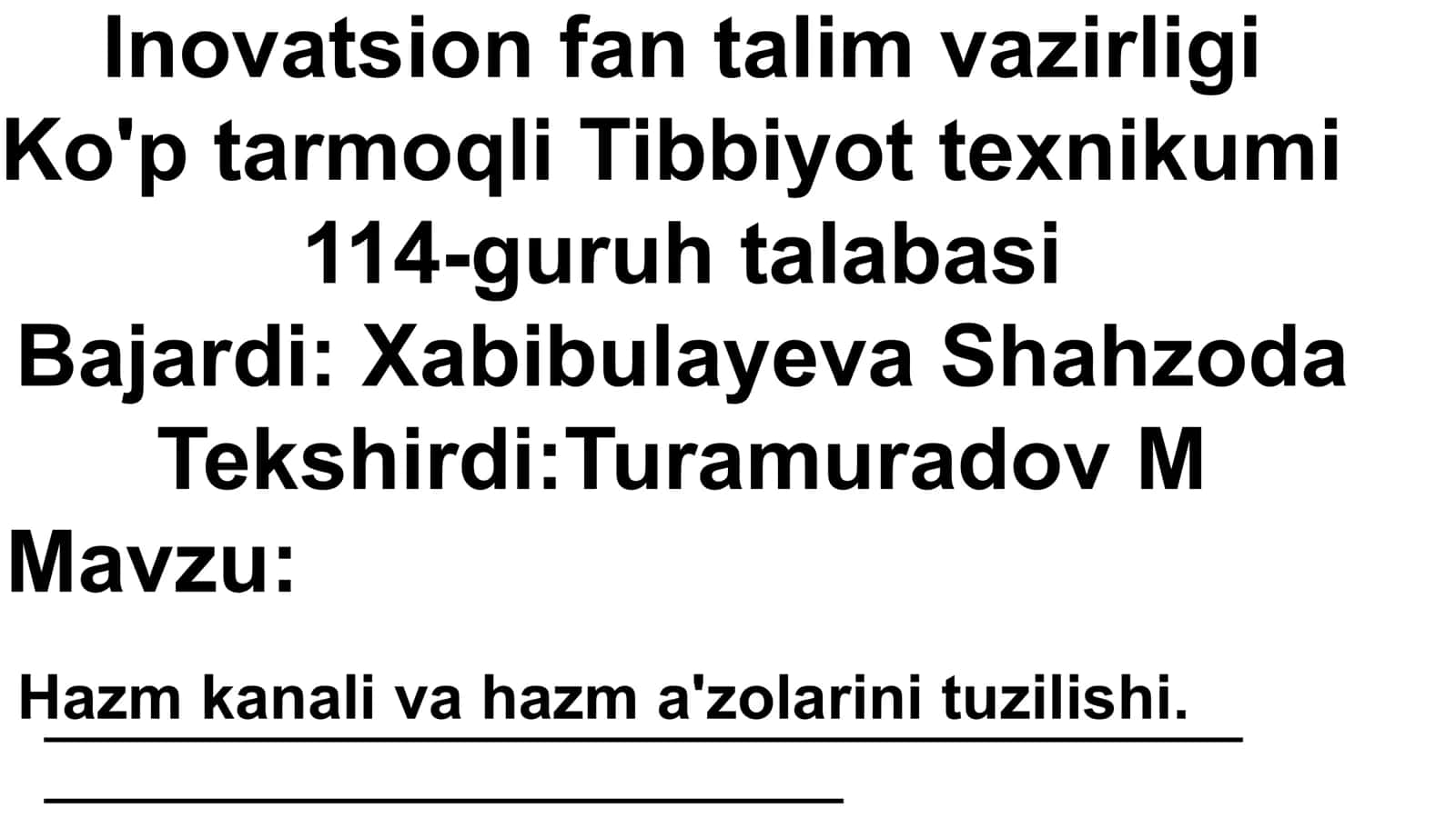 Ovqat hazm qilish sistemasi 1