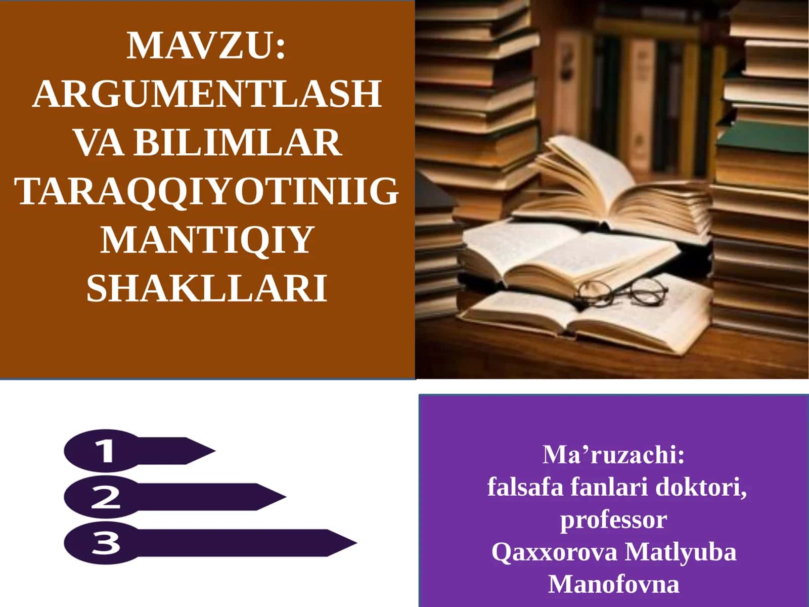 Argumentlash va bilimlar taraqqiyotini mantıqiy shakllari 1