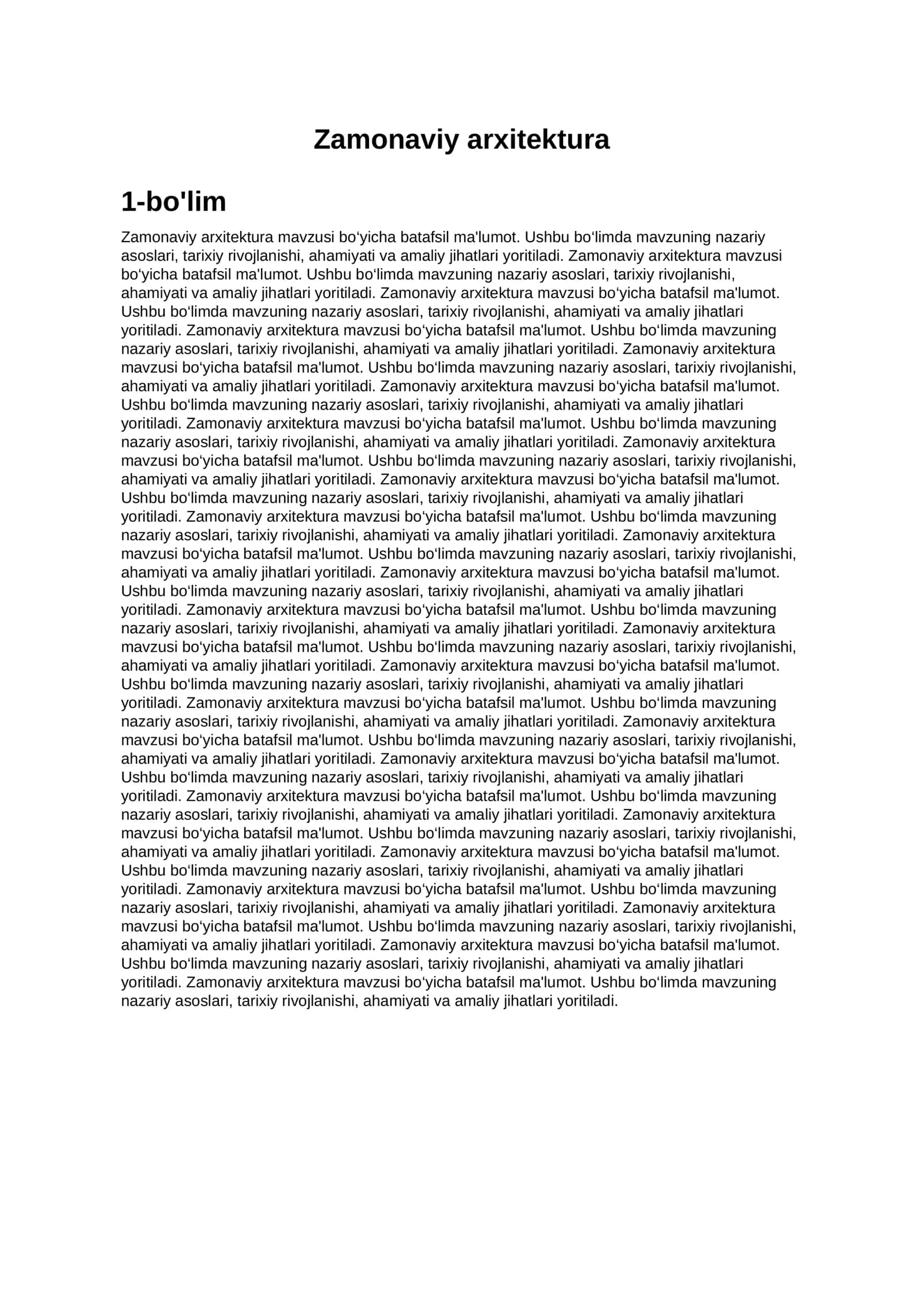 Zamonaviy arxitektura 1